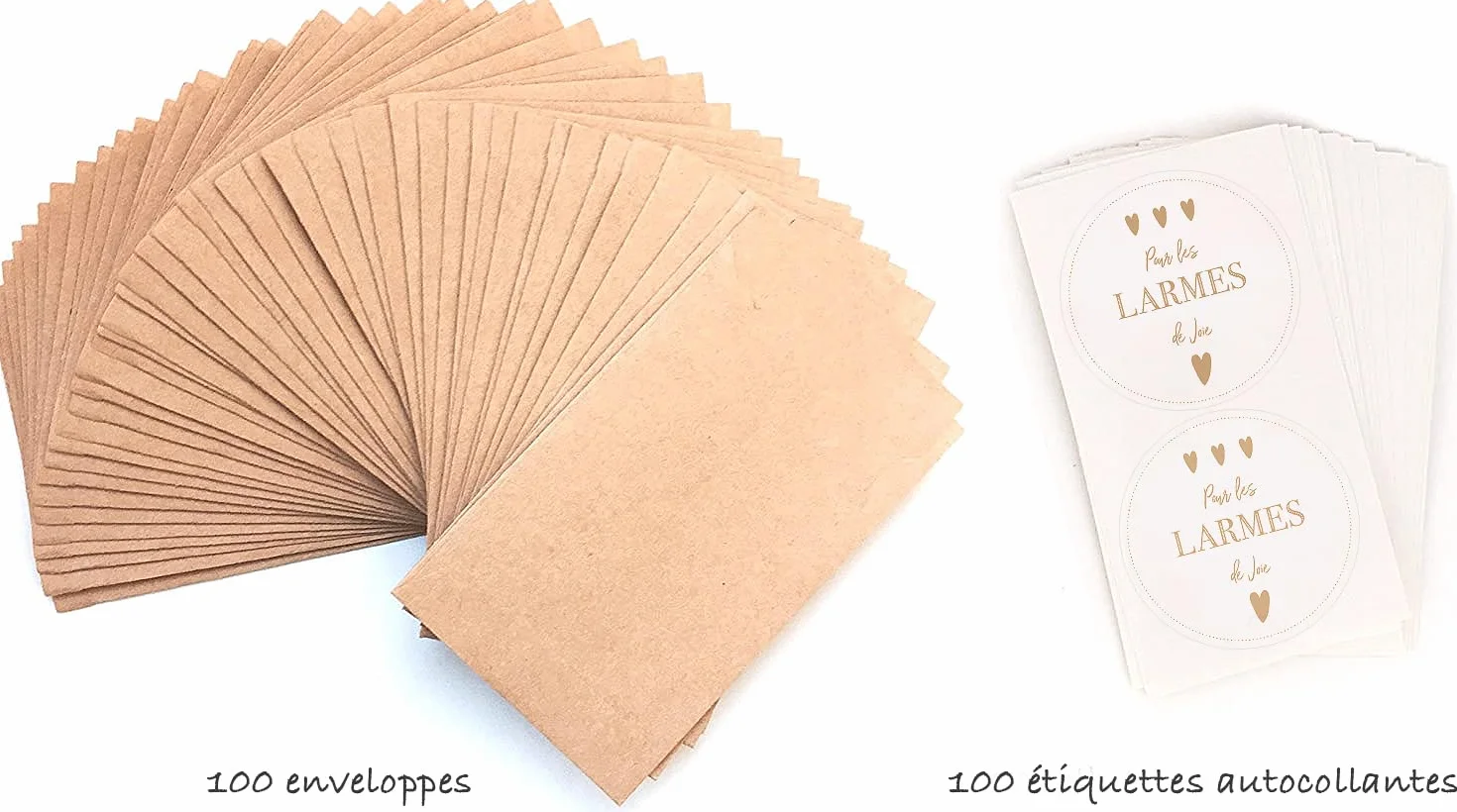 Plantvibes 100 enveloppes Larmes de Joie Autocollant Vintage Mariage Encaustique Bijoux