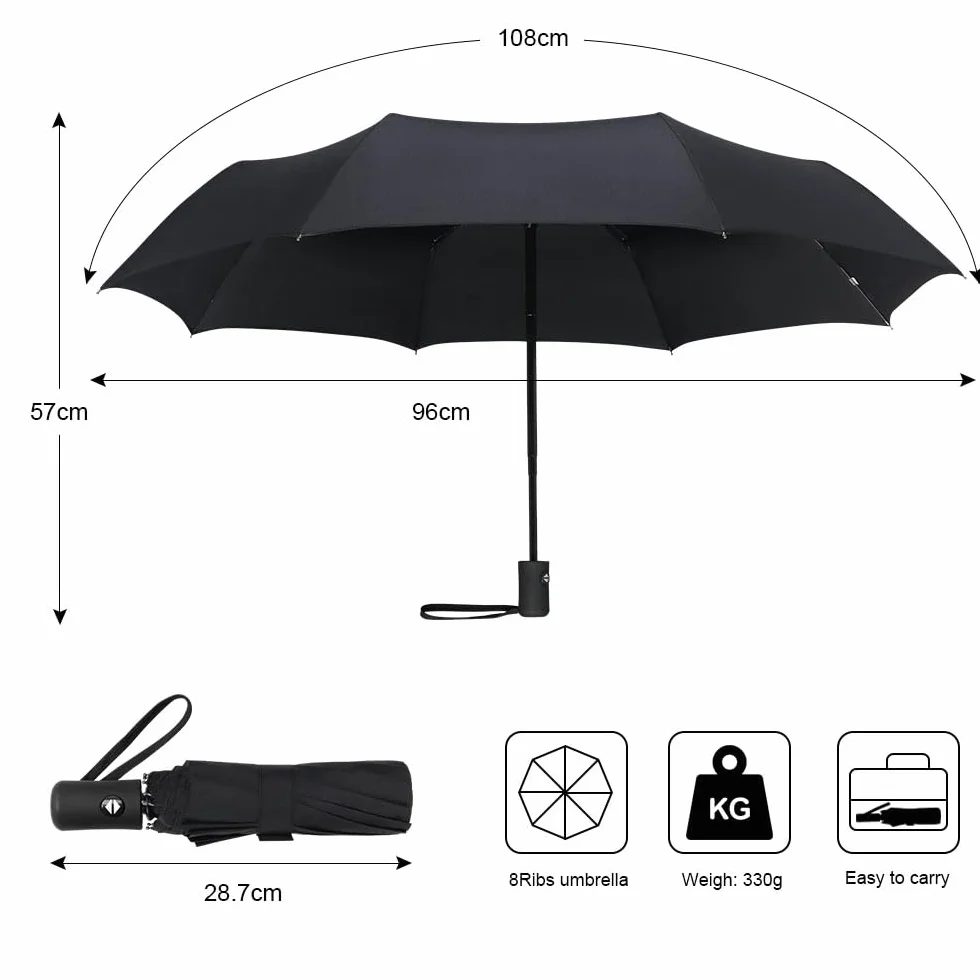 Vicloon Parapluie Pliant Automatique 8 Sections Résistant au Vent Voyage Homme Femme