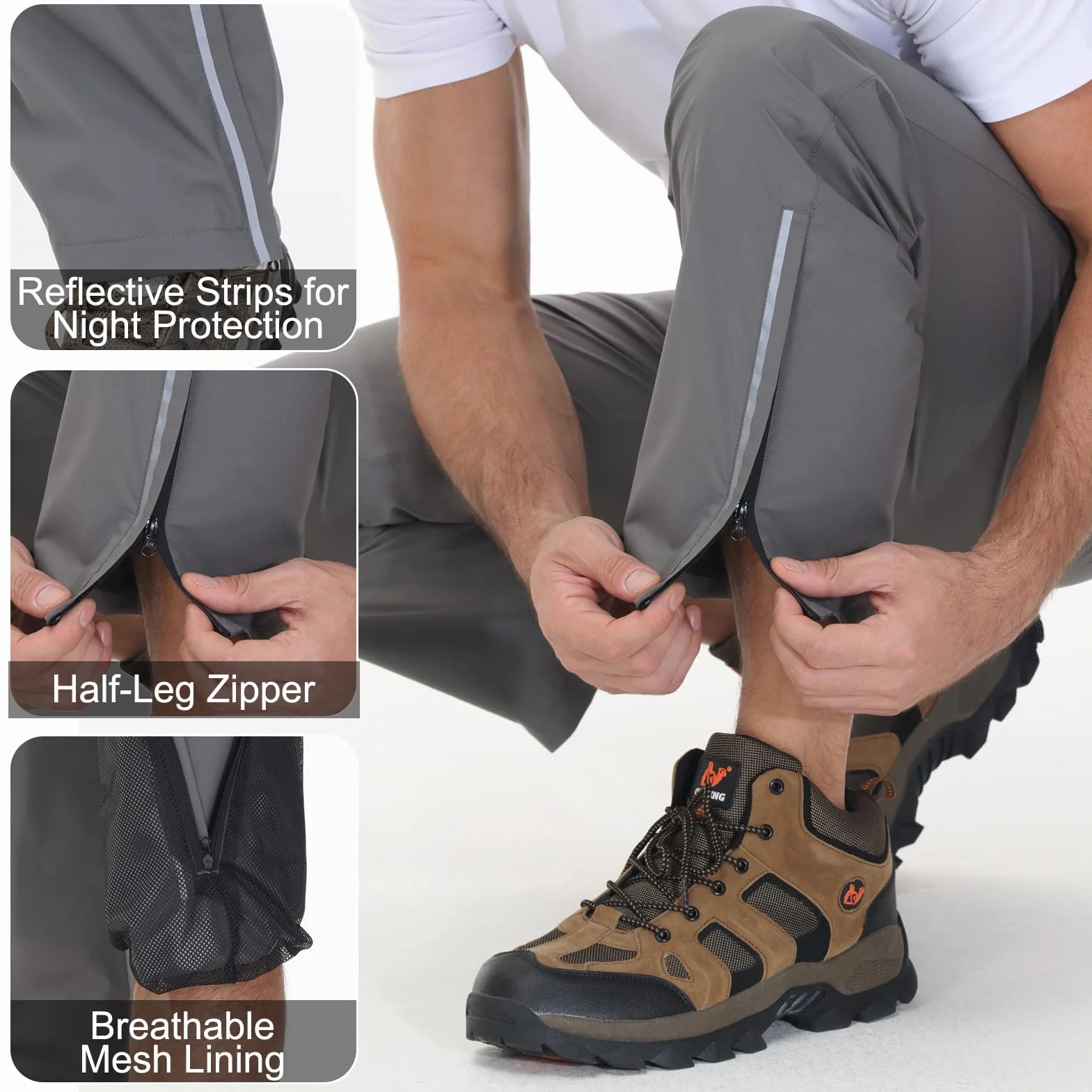 Surpantalon Imperméable Homme Réfléchissant Moto Velo Léger Pluie