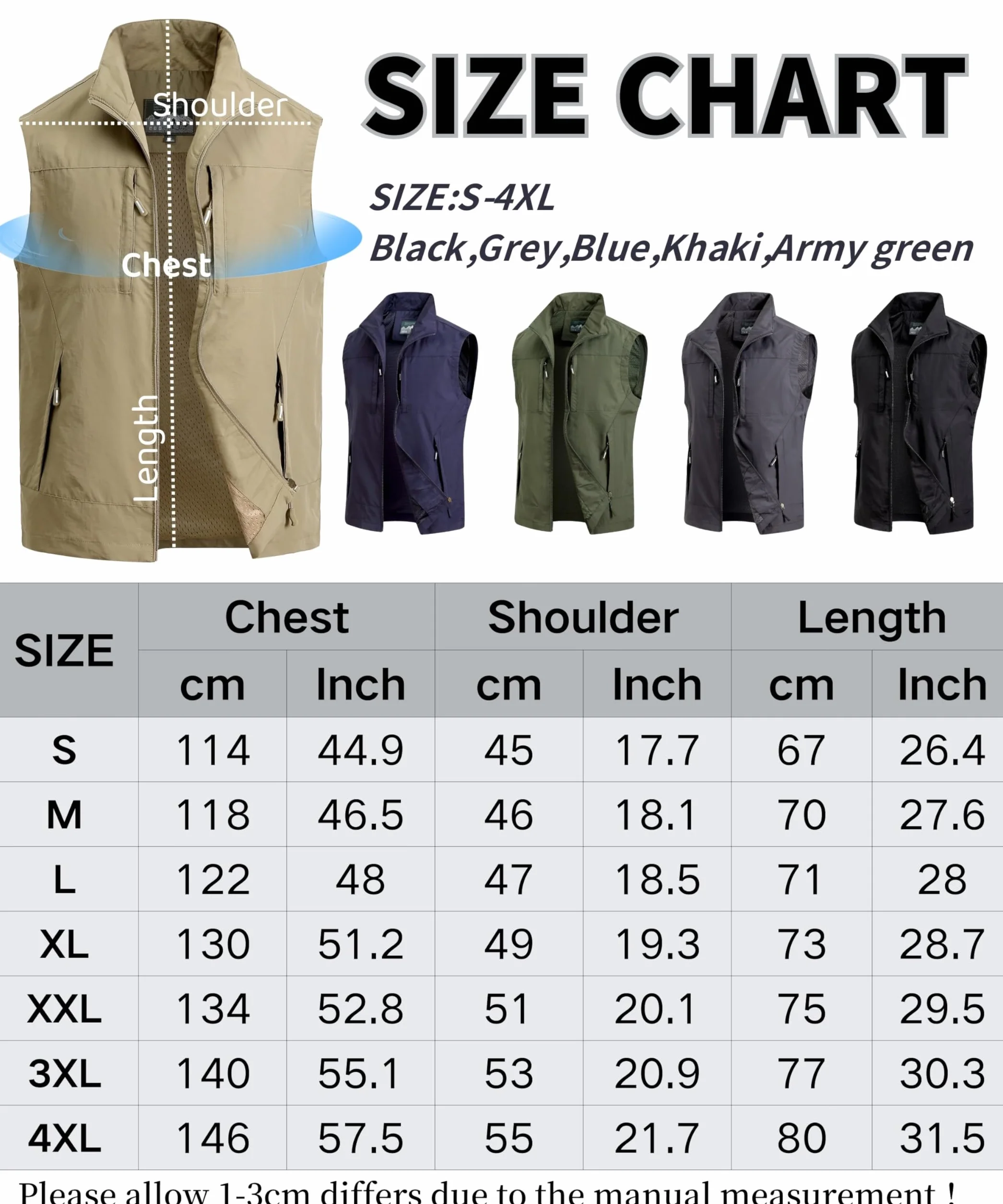 Gilet Multi-Poches Léger Respirant pour Pêche Plein Air Chasse Camping Photographie