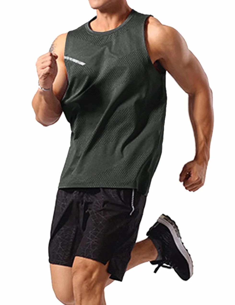 Hommes Training Fitness Vest Running Speed Dry Chemise sans Manches