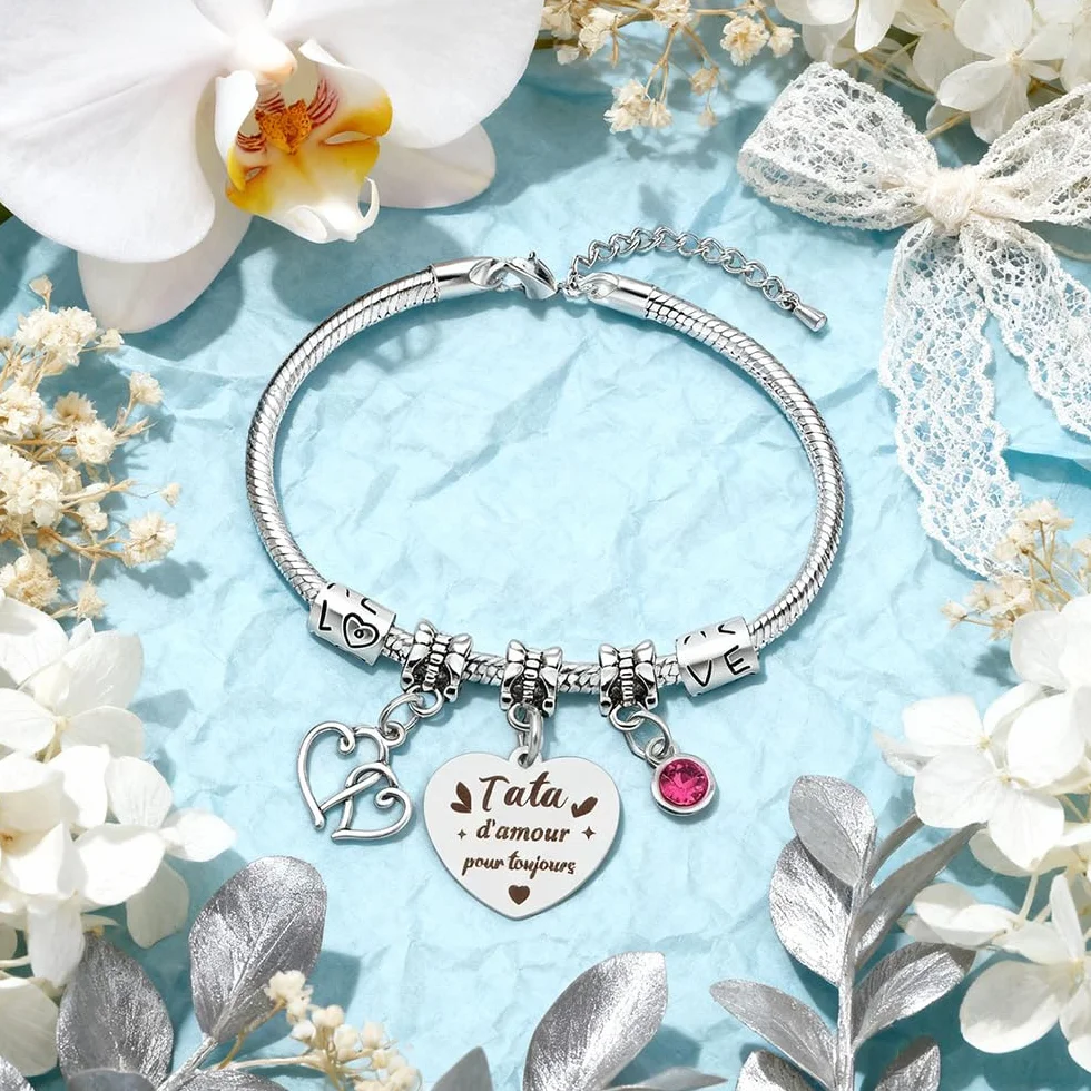 Bracelet Femme Acier Inoxydable Cadeau Noel Anniversaire