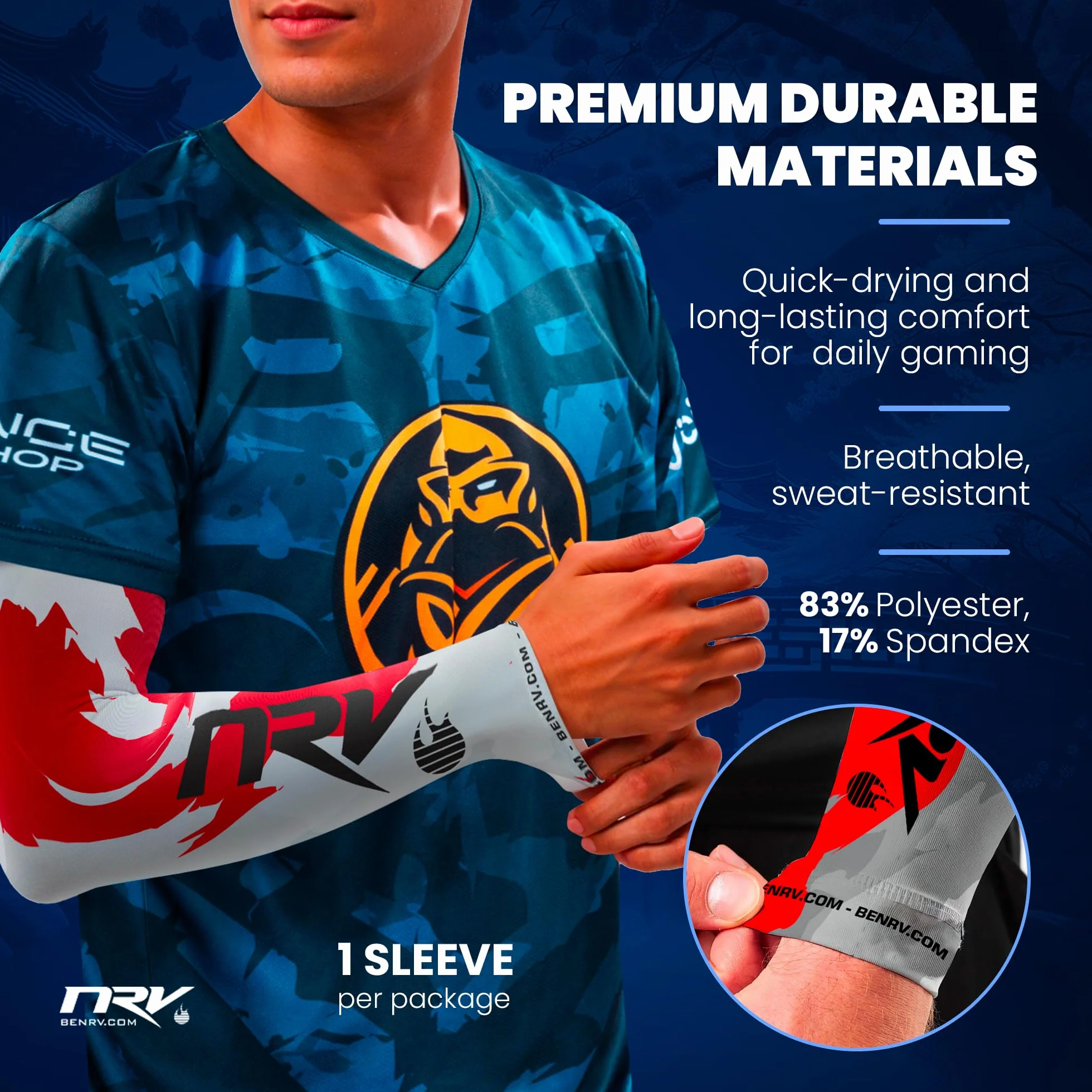 NRV Manchette de Compression Gaming Esport Edition Camo