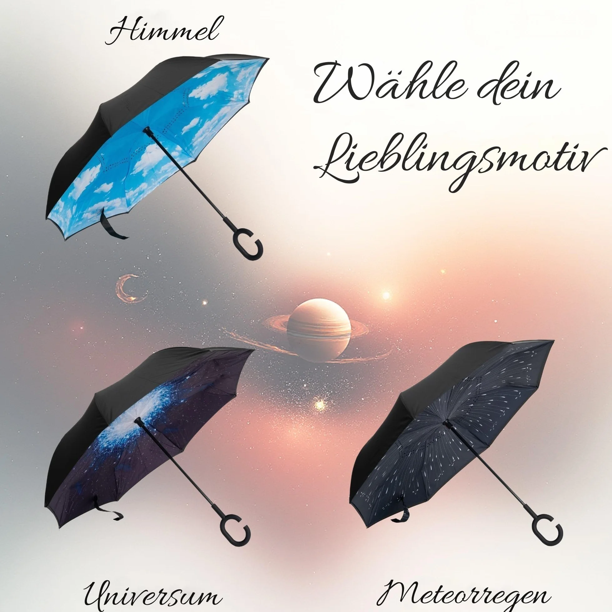 Parapluie Inversé à Double Couche avec Poignée en C
