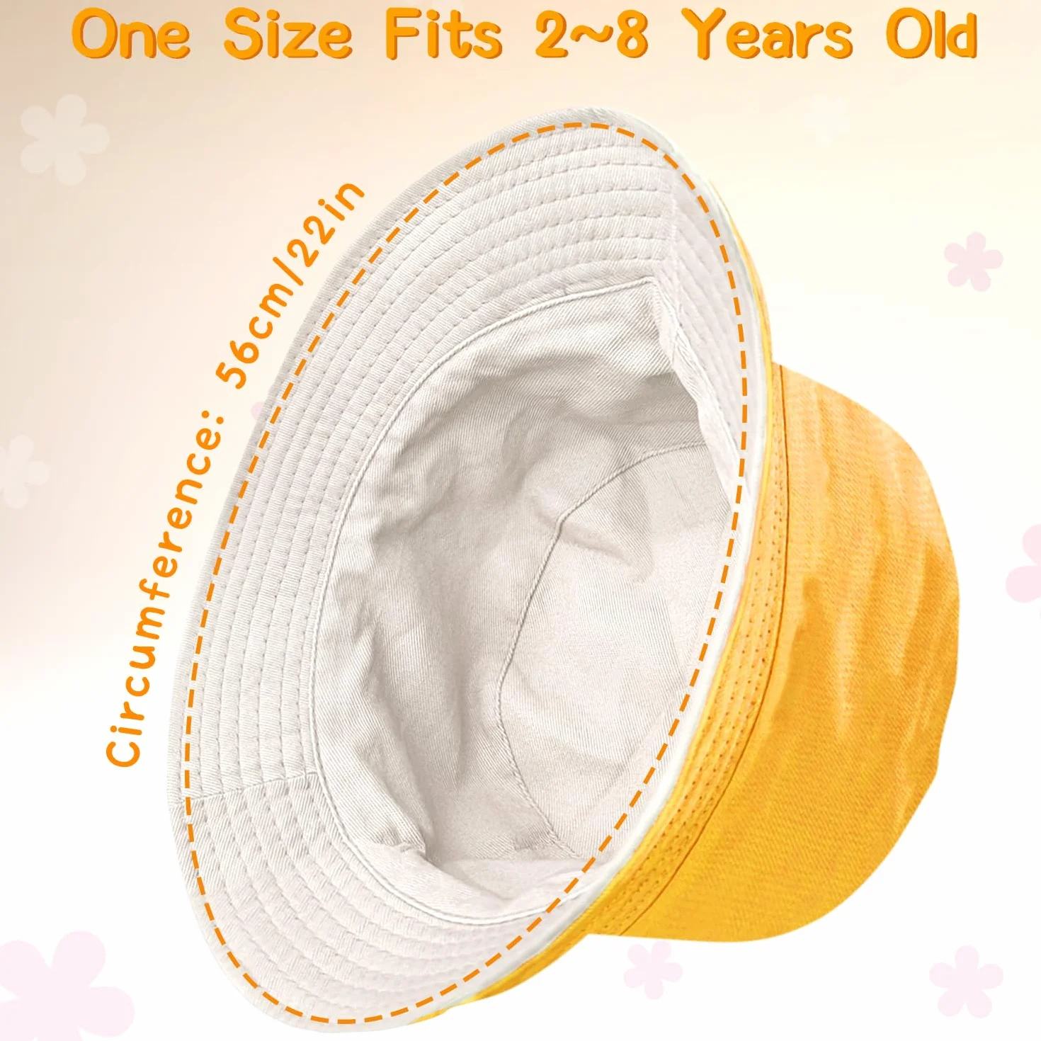 Chapeau de soleil réversible à large bord pour enfants garçons filles 2-8 ans