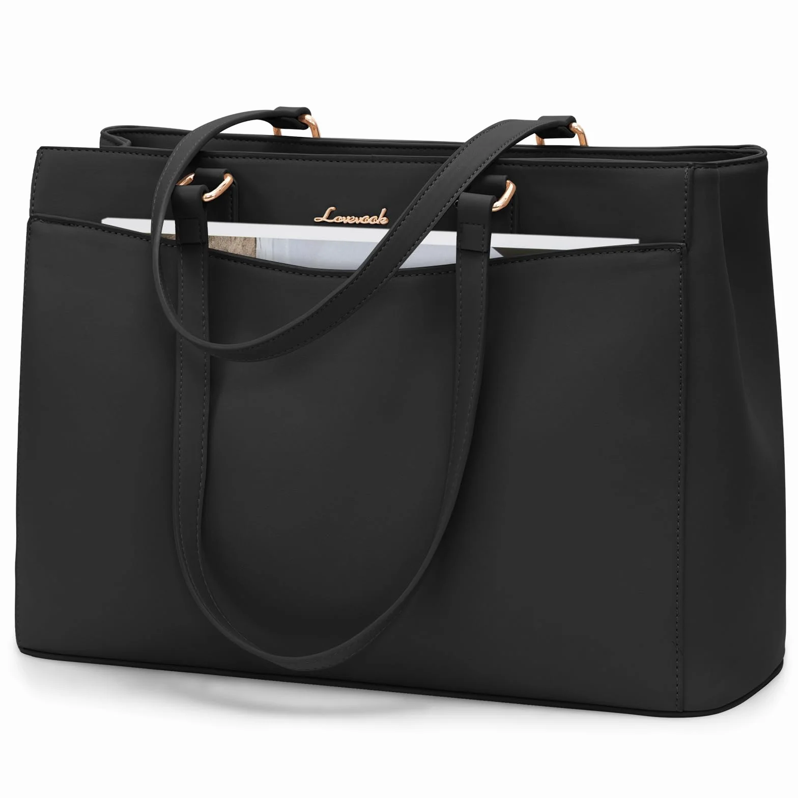 LOVEVOOK Sac Cabas Femme, Grande Sac Ordinateur Portable Imperméable, PU Cuir