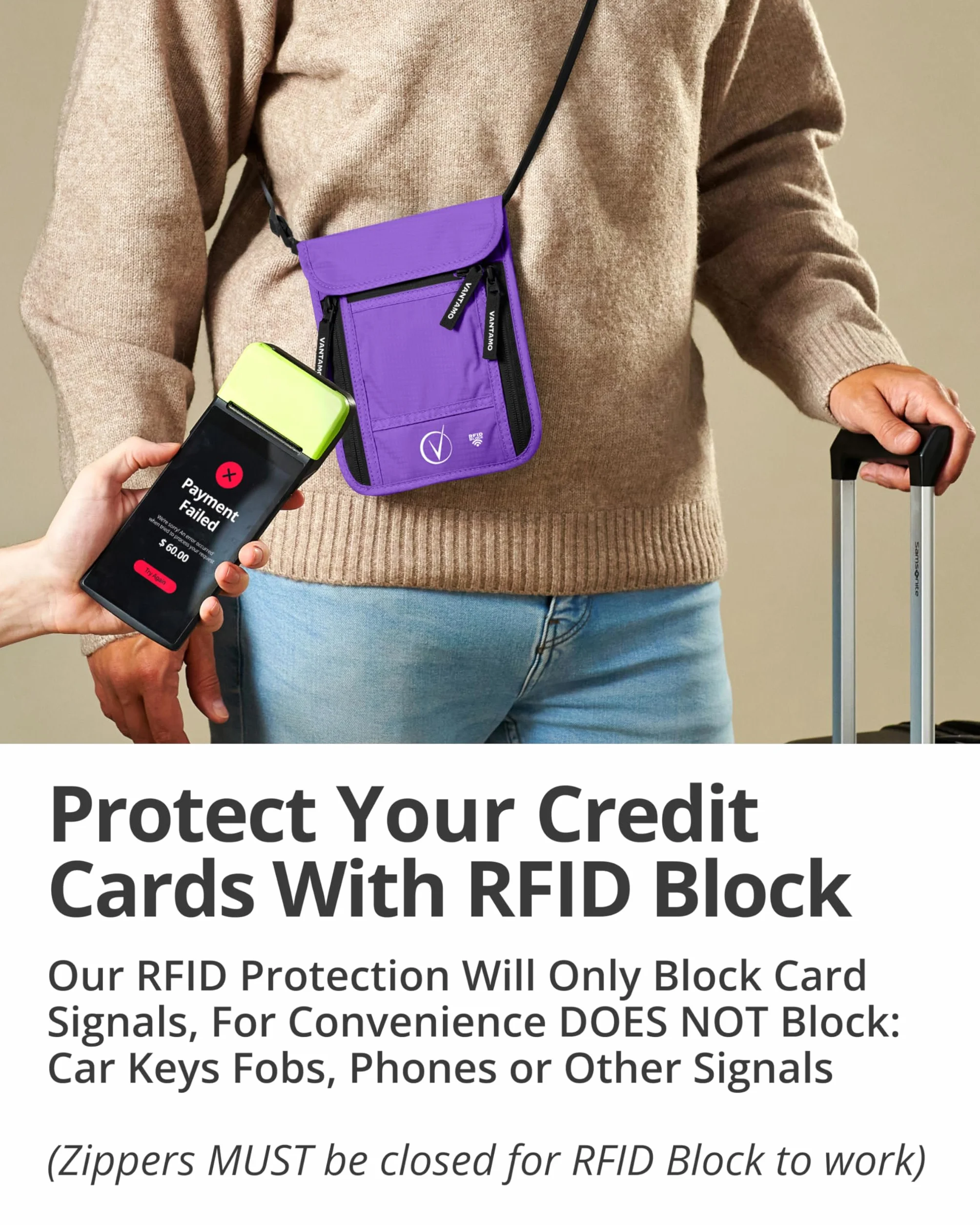 Porte-passeport de voyage de luxe avec protection RFID pour hommes et femmes, violet/noir