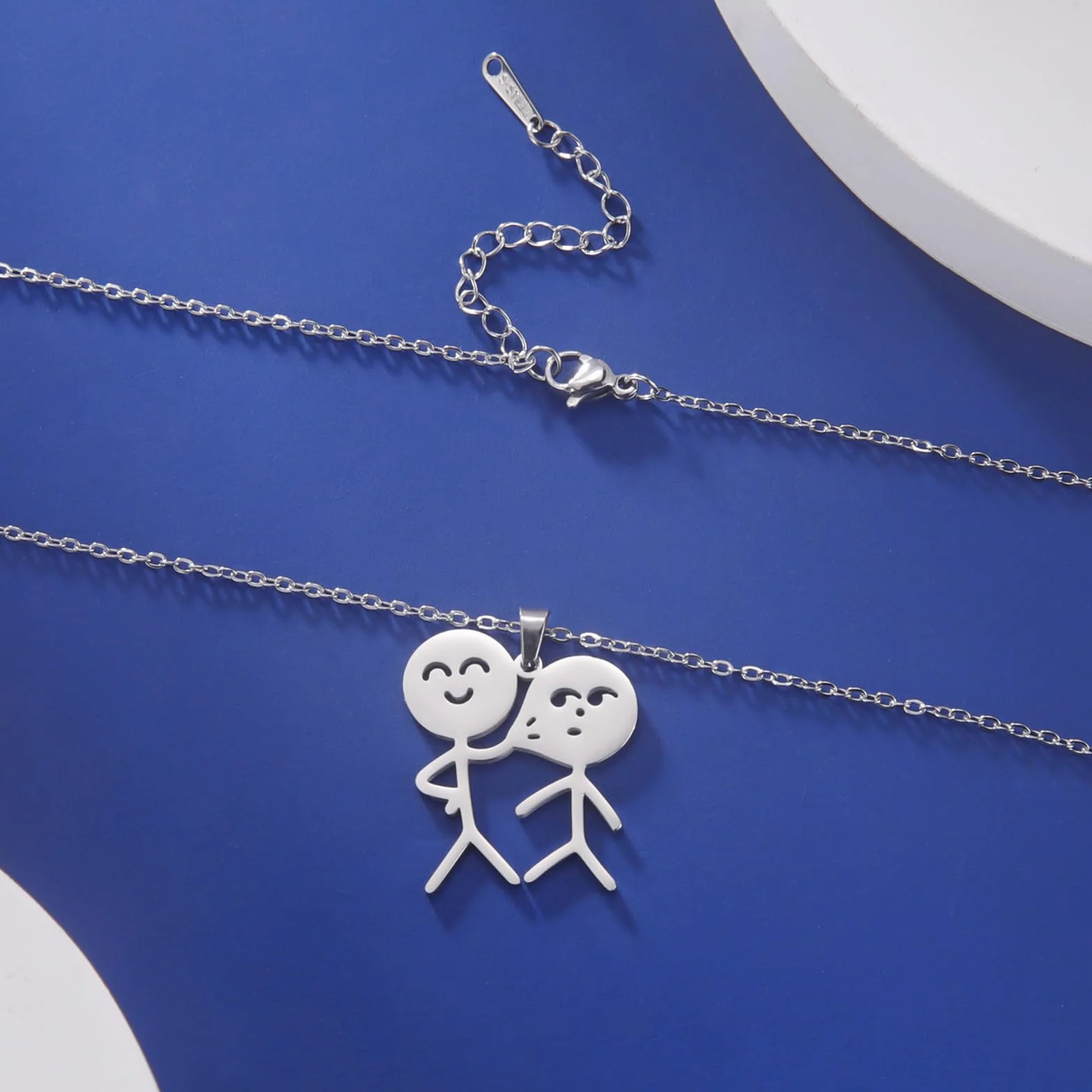 Collier en acier inoxydable punk smiley doigt d'honneur geste basket-ball bijoux pour femme homme