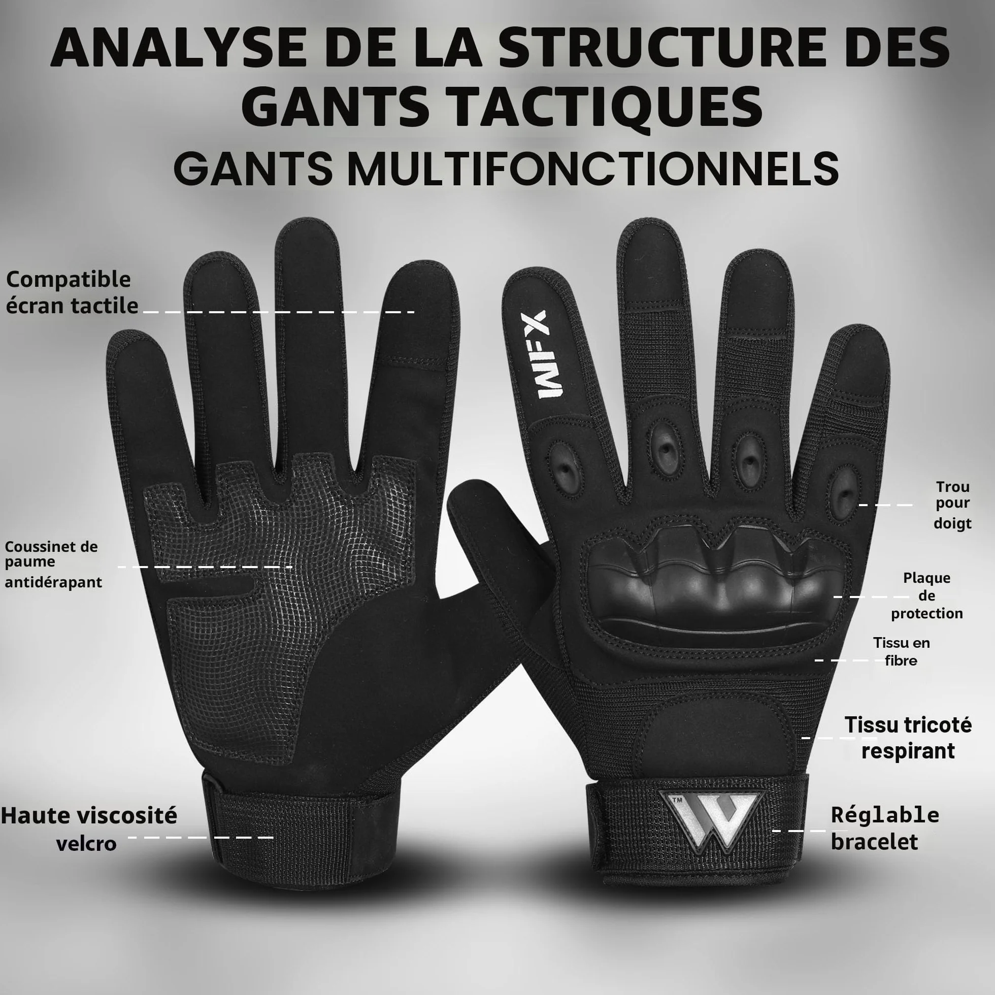 WFX Gants de moto écran tactile Respirants pour équitation course route motocross