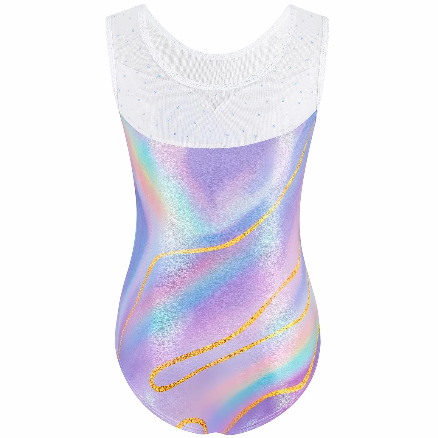 Justaucorps de Gymnastique Trois Pièces pour Filles Sans Manche avec Short et Bandeau