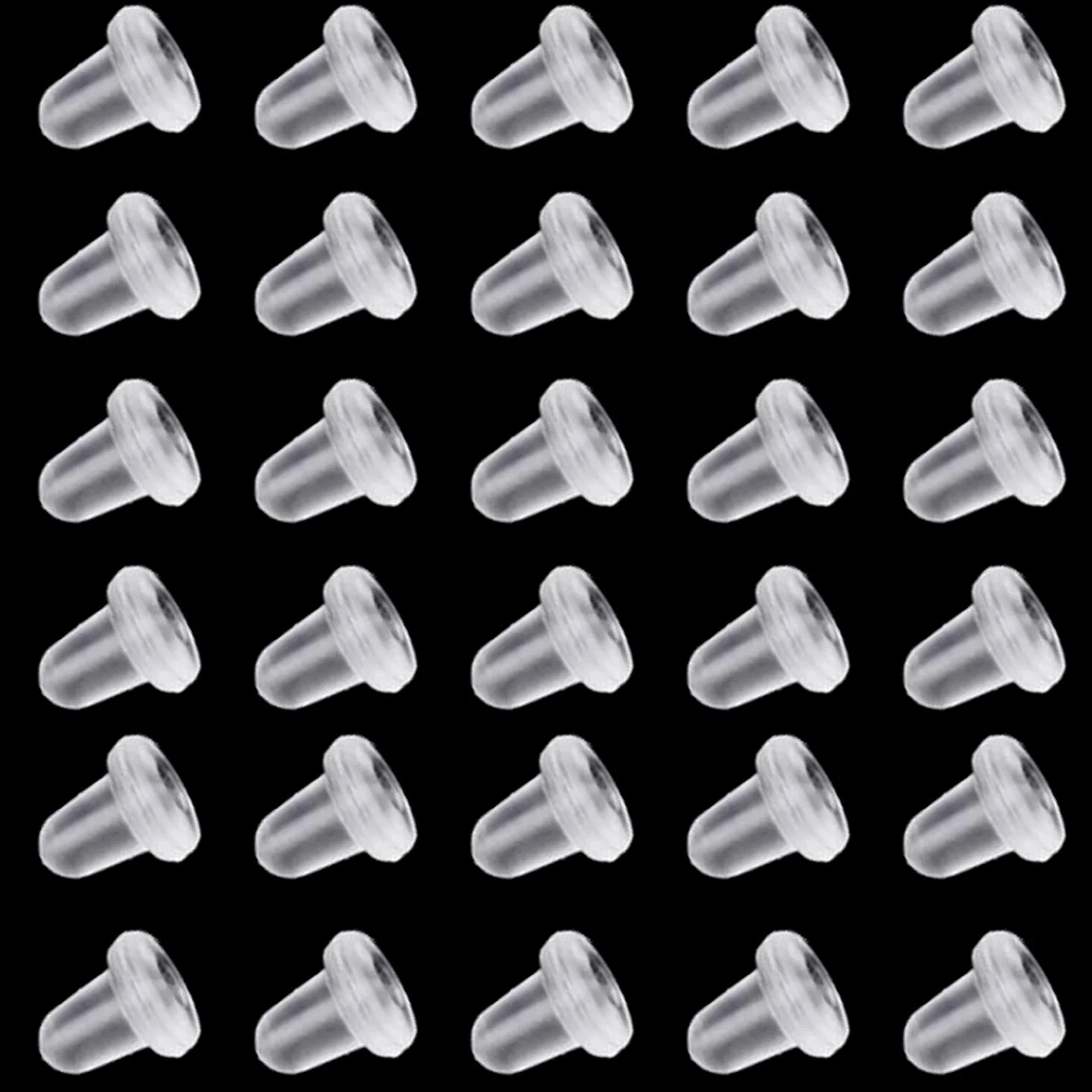 Bouchons d'oreille en silicone transparent 200 pièces, boucles de sécurité pour boucle d'oreille 4x4 mm