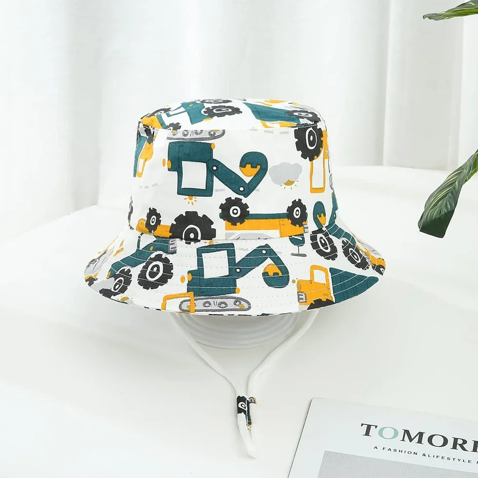 Chapeau de Soleil Enfant Coton Bord Large Chapeau Bob Été 1-8 Ans