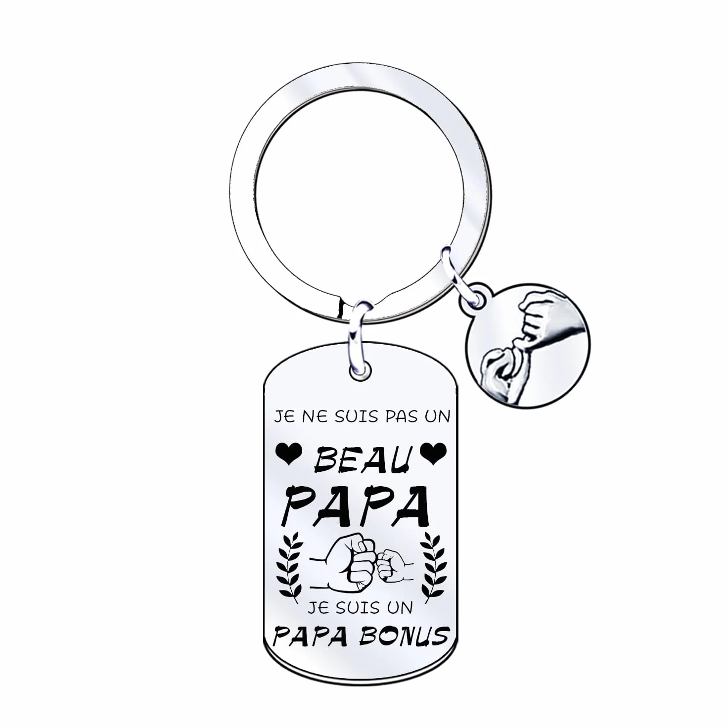 Porte-clés Papa Cadeau Anniversaire Naissance personnalisé Argenté