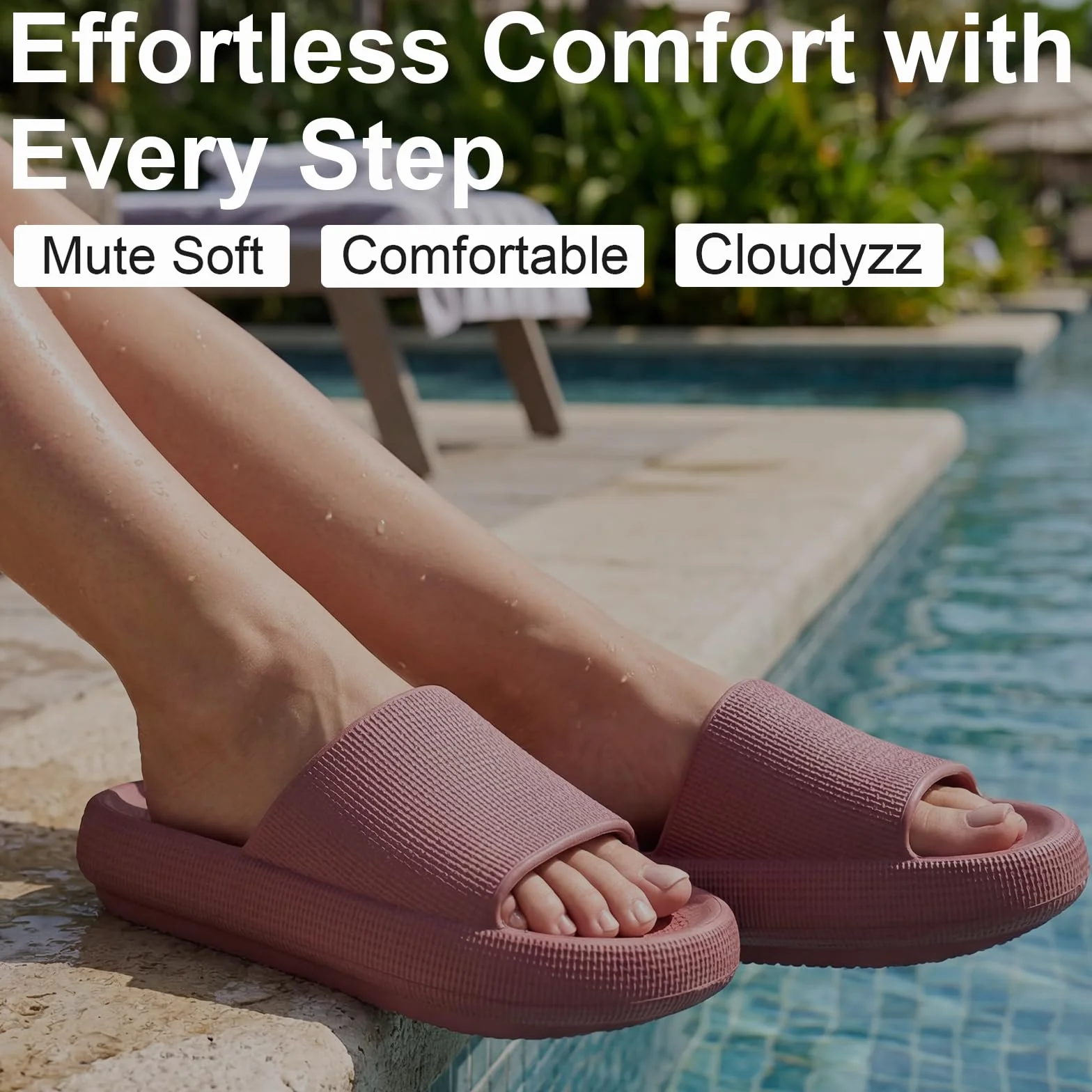 Claquettes Femme Hommes Antidérapant Sandales Pantoufles Confortable Léger Piscine Plage