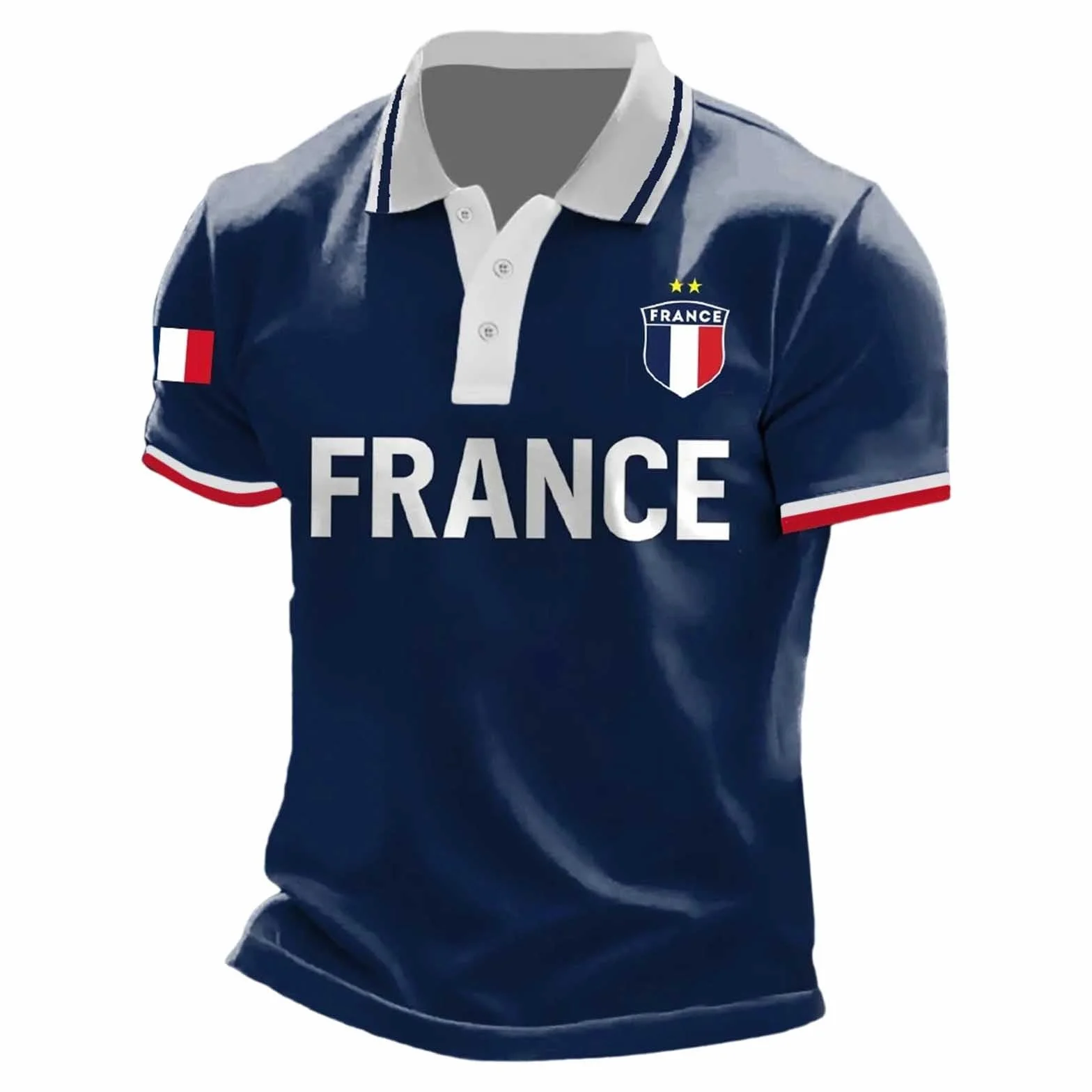Maillot France 2026 Polo Homme Sportif T-Shirt Technique Manches Courtes