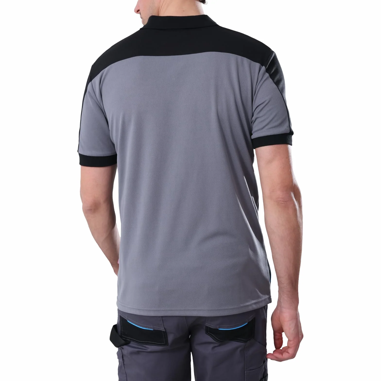 Polo-shirt de travail homme manches courtes 100% polyester couleurs contrastées