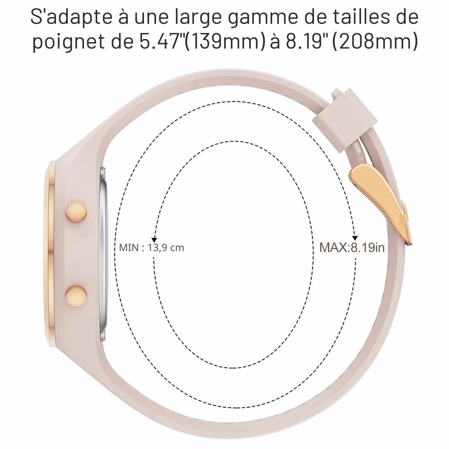 GOLDEN HOUR Montre Digitale Femme Étanche 5 ATM Chronographe Sport Silicone