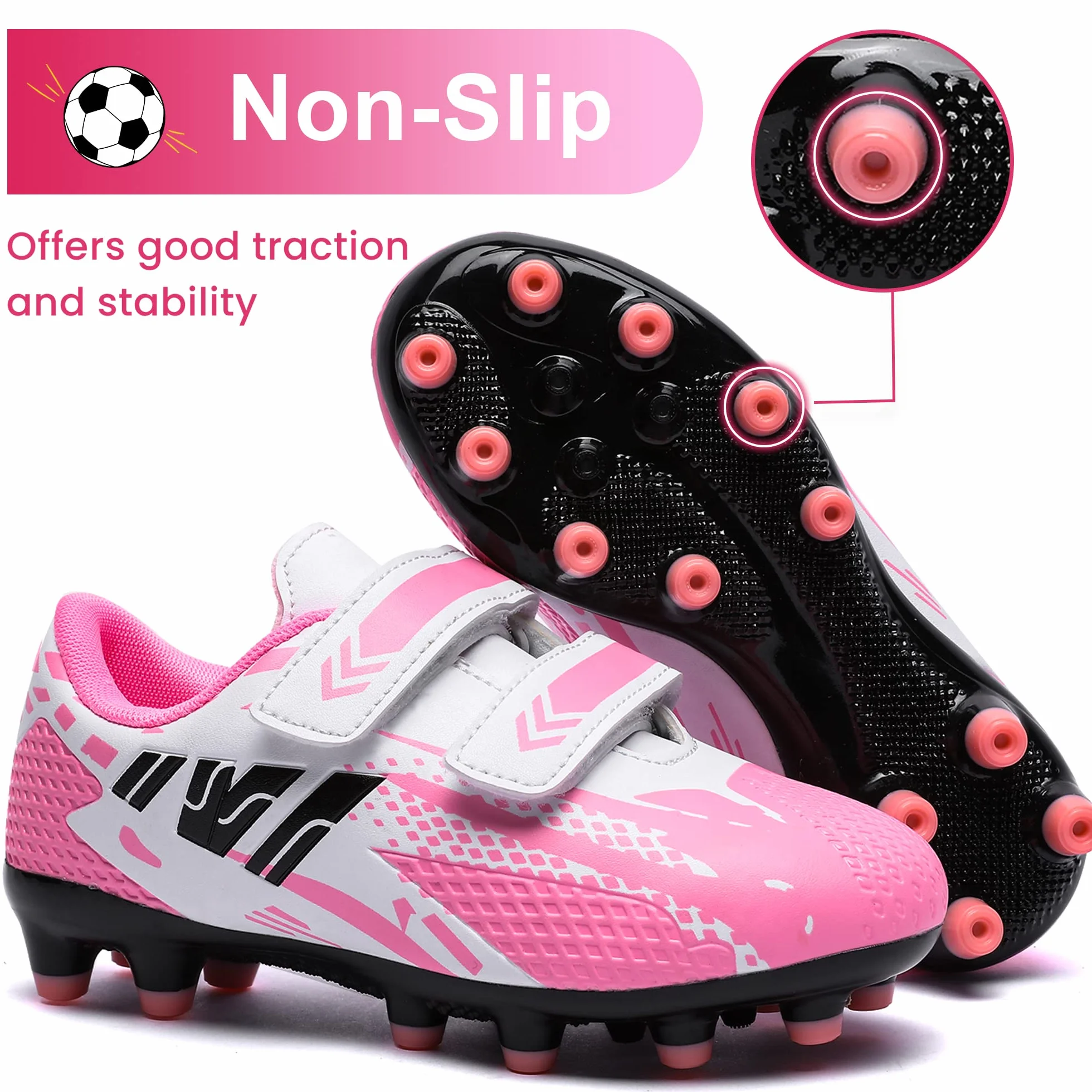 Chaussures de Football Professionnel Respirantes Antidérapant Crampon Enfant 28-37EU