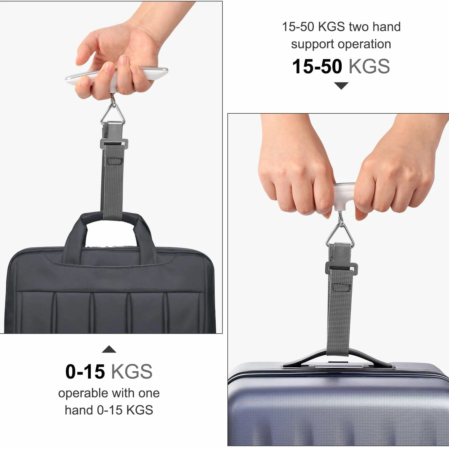 Blendura Pèse Bagage Électronique, Balance Portable 50 kg/110 lb, Fonction Tare, Blanc