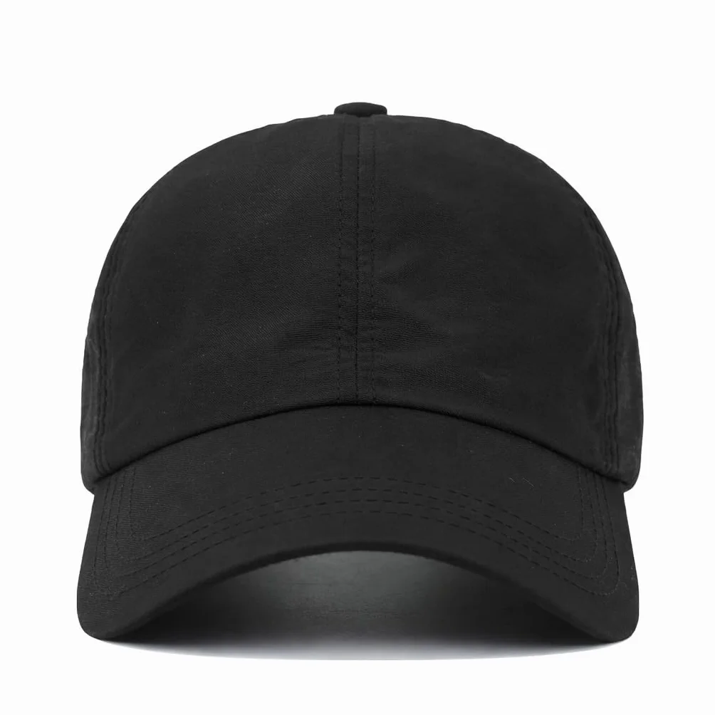 Casquette de Course Femme Noire Maille Séchage Rapide Réglable Sport Légère