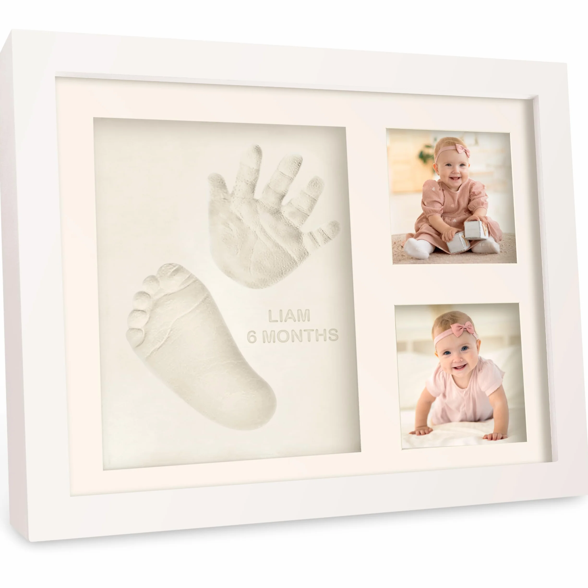 Kit Souvenir Empreinte Bébé - Cadre Photo Nouveau-Né - Kit d'Art Mémoire - 28cm x 22cm, Alpine White
