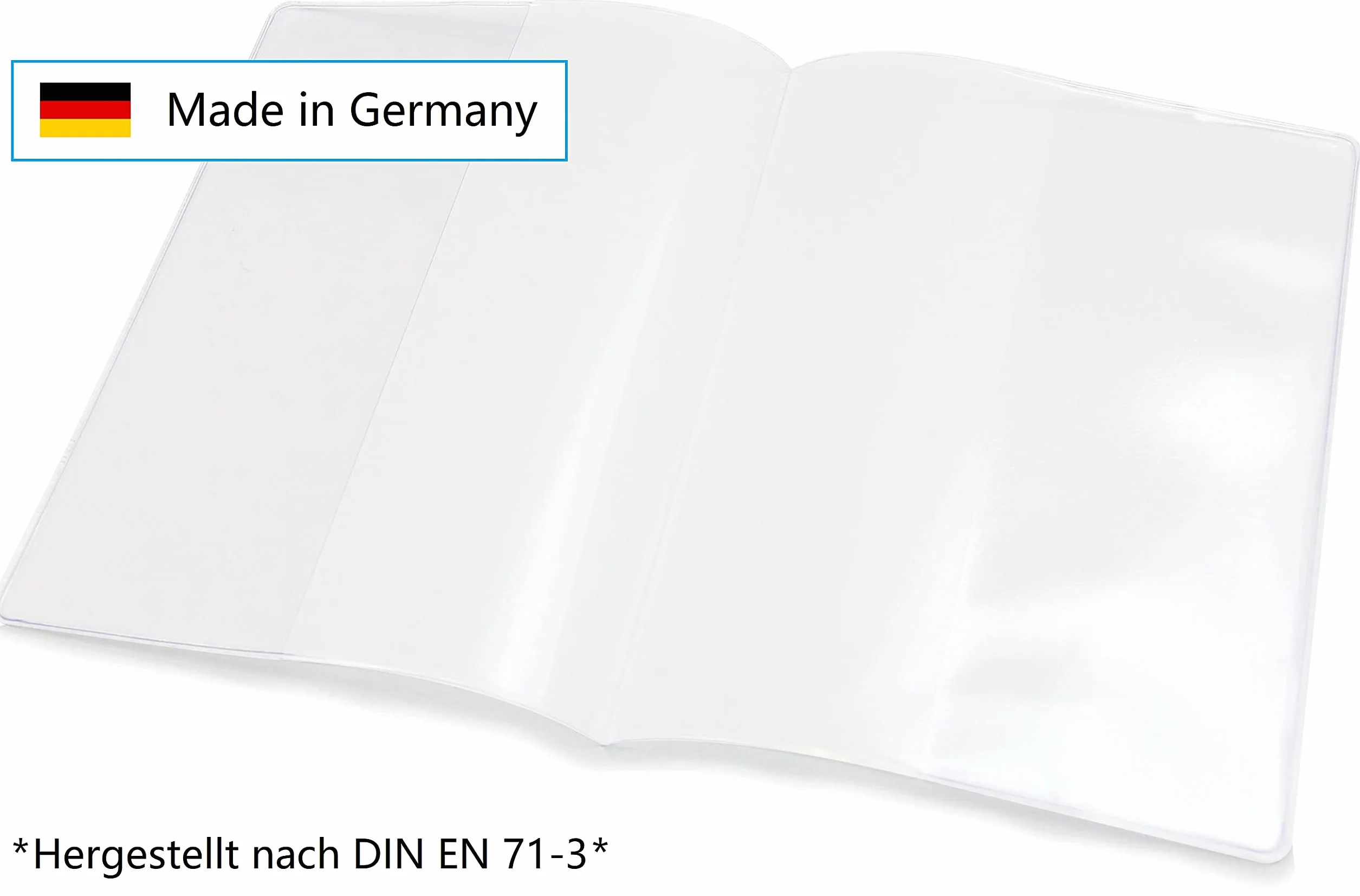 Couverture de protection pour certificat de vaccination transparente 10 x 13,7 cm fabriquée en Allemagne