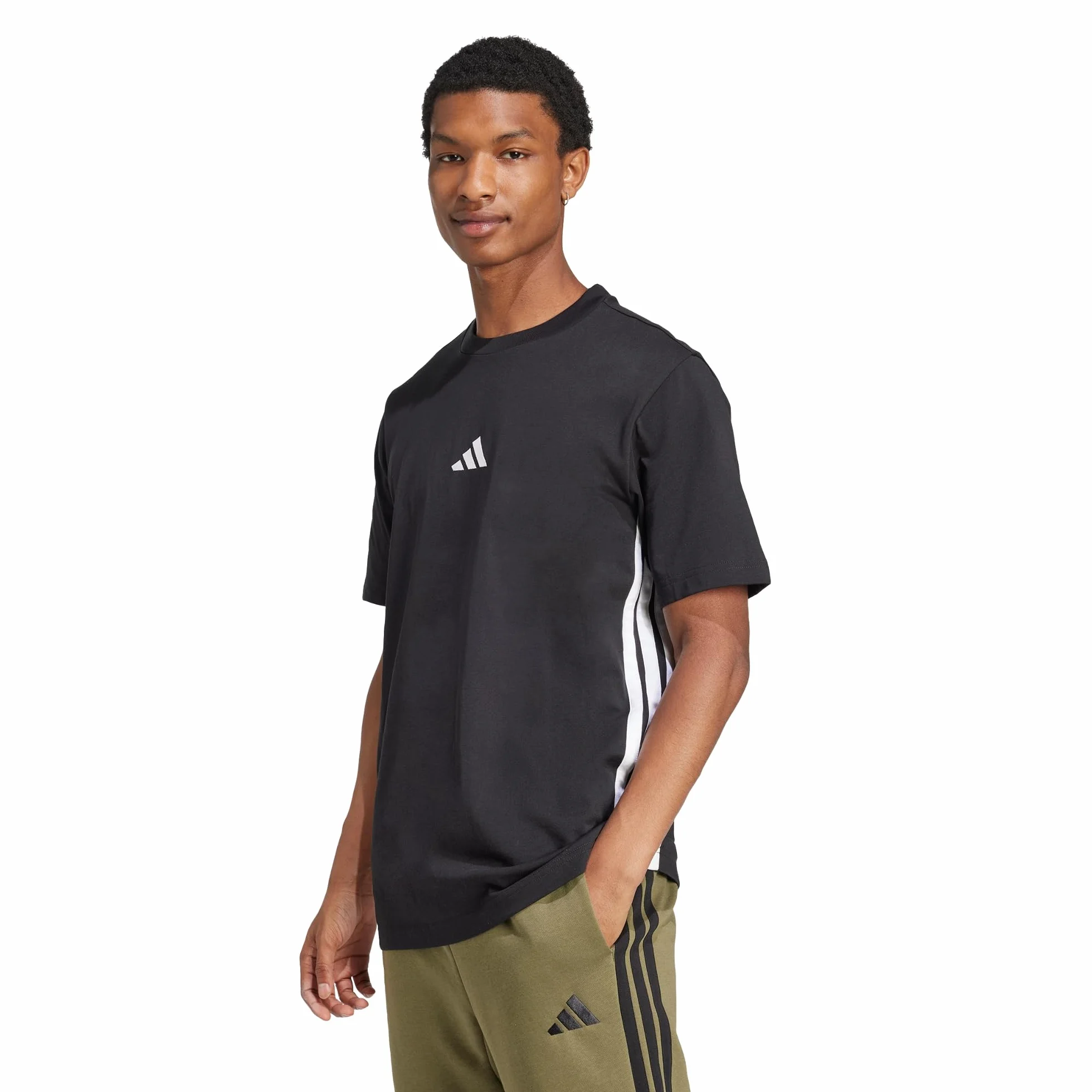 Adidas Essential Three Stripes Single Jersey Tee T-Shirt Homme