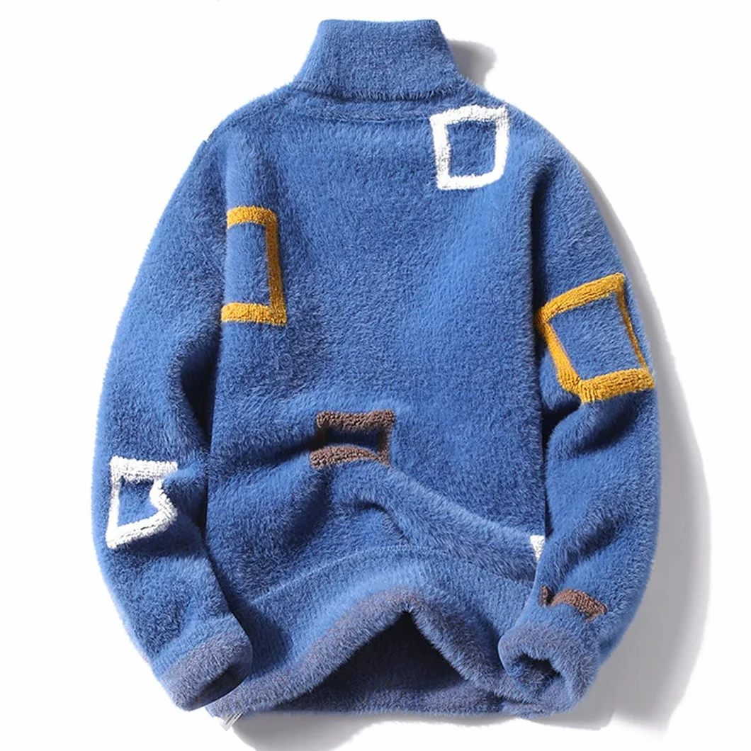 Pull à col roulé en cachemire épais pour homme - Pull d'hiver confortable