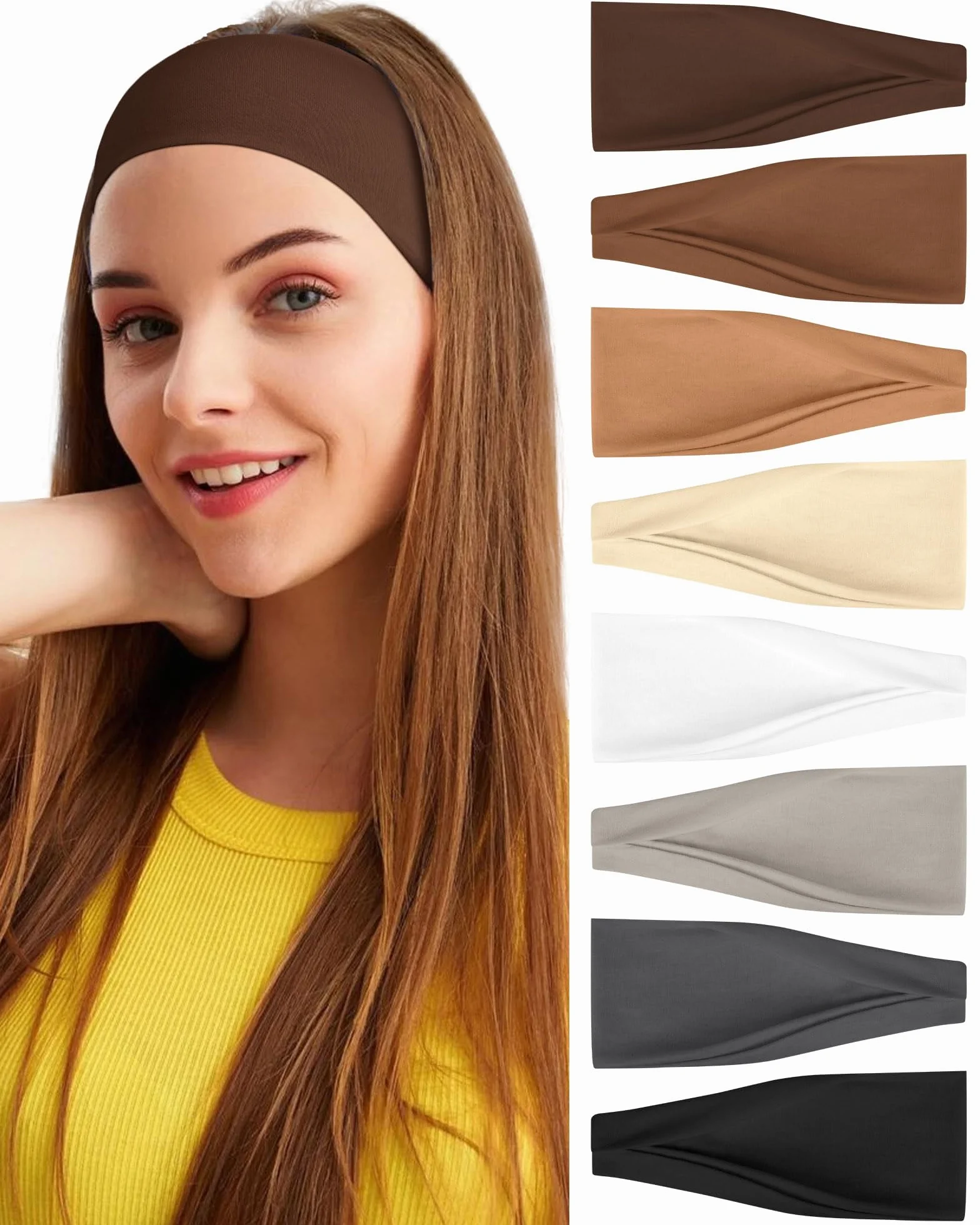 Bandeau Cheveux Femme Antidérapant, Bandeaux Mode Sport Headband Elastique Accessoire Cheveux Yoga Fitness