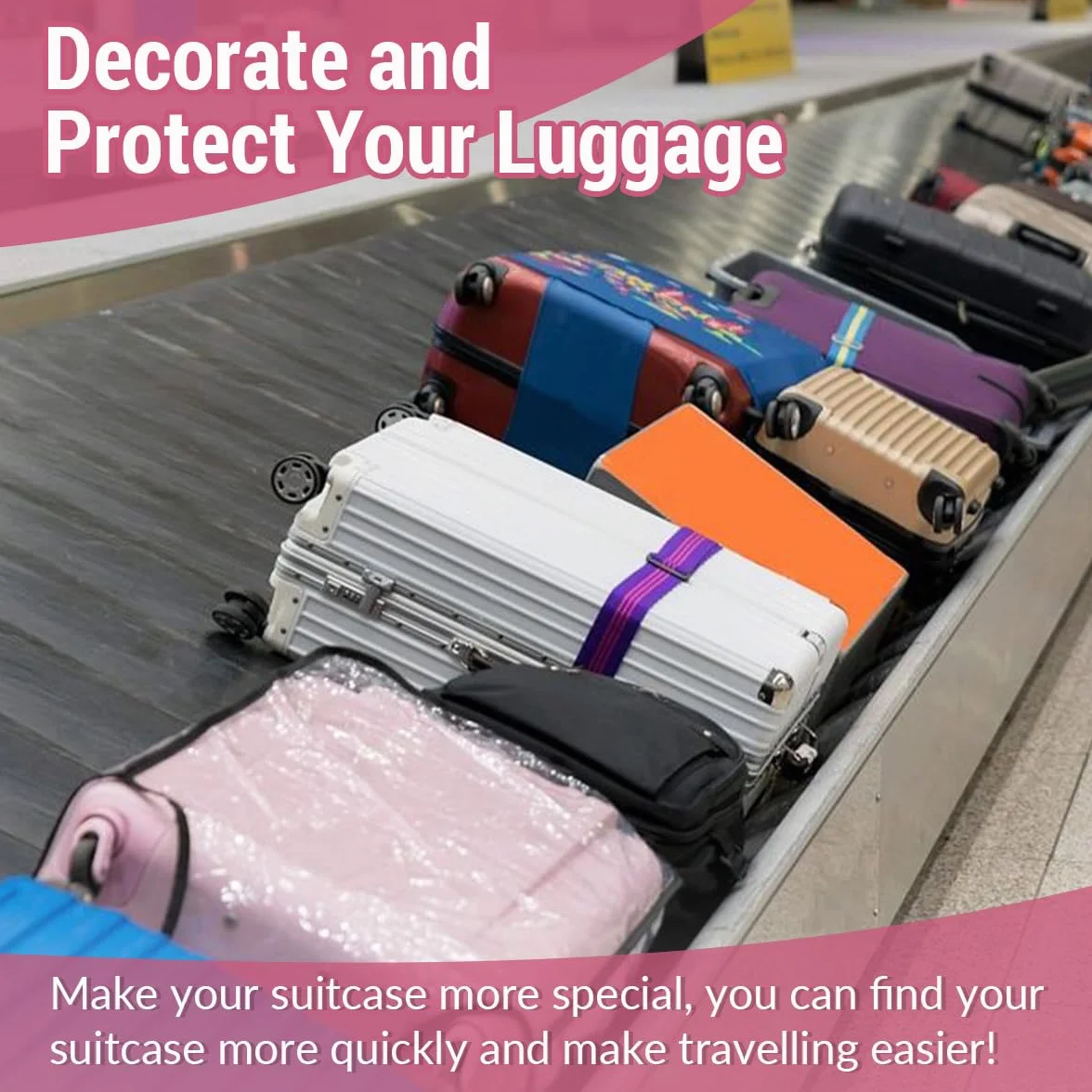 Housse Valise Protection Elastique Motif Chat Imprimé 3D Anti-Rayures pour Suitcase 18-32 Pouces