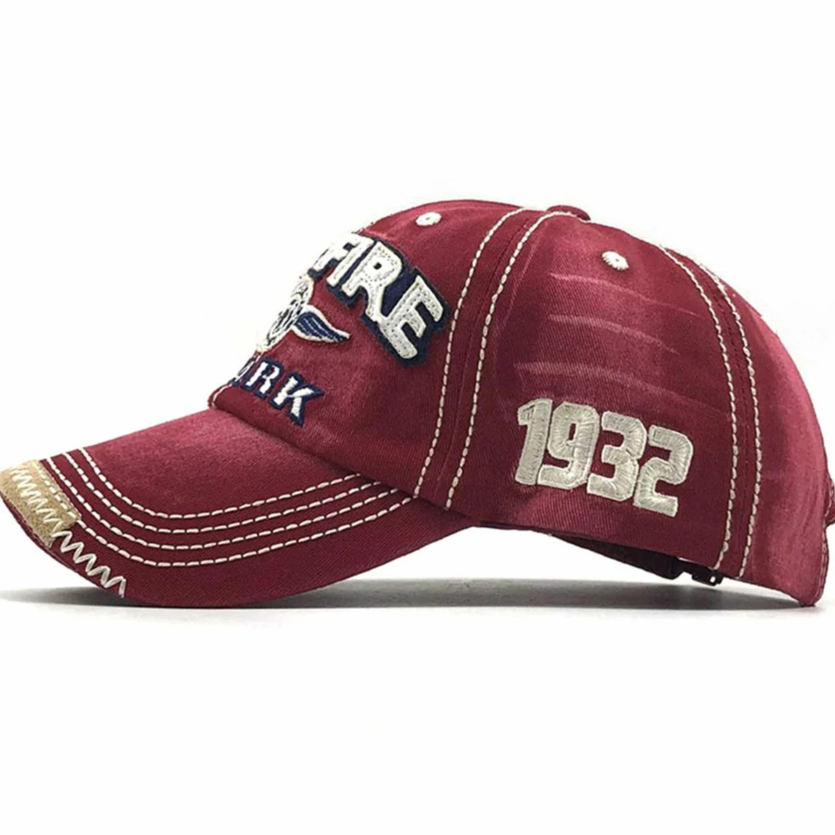 Casquette de Baseball Retro Ajustable Boucle en Metal Unisexe Homme Femme