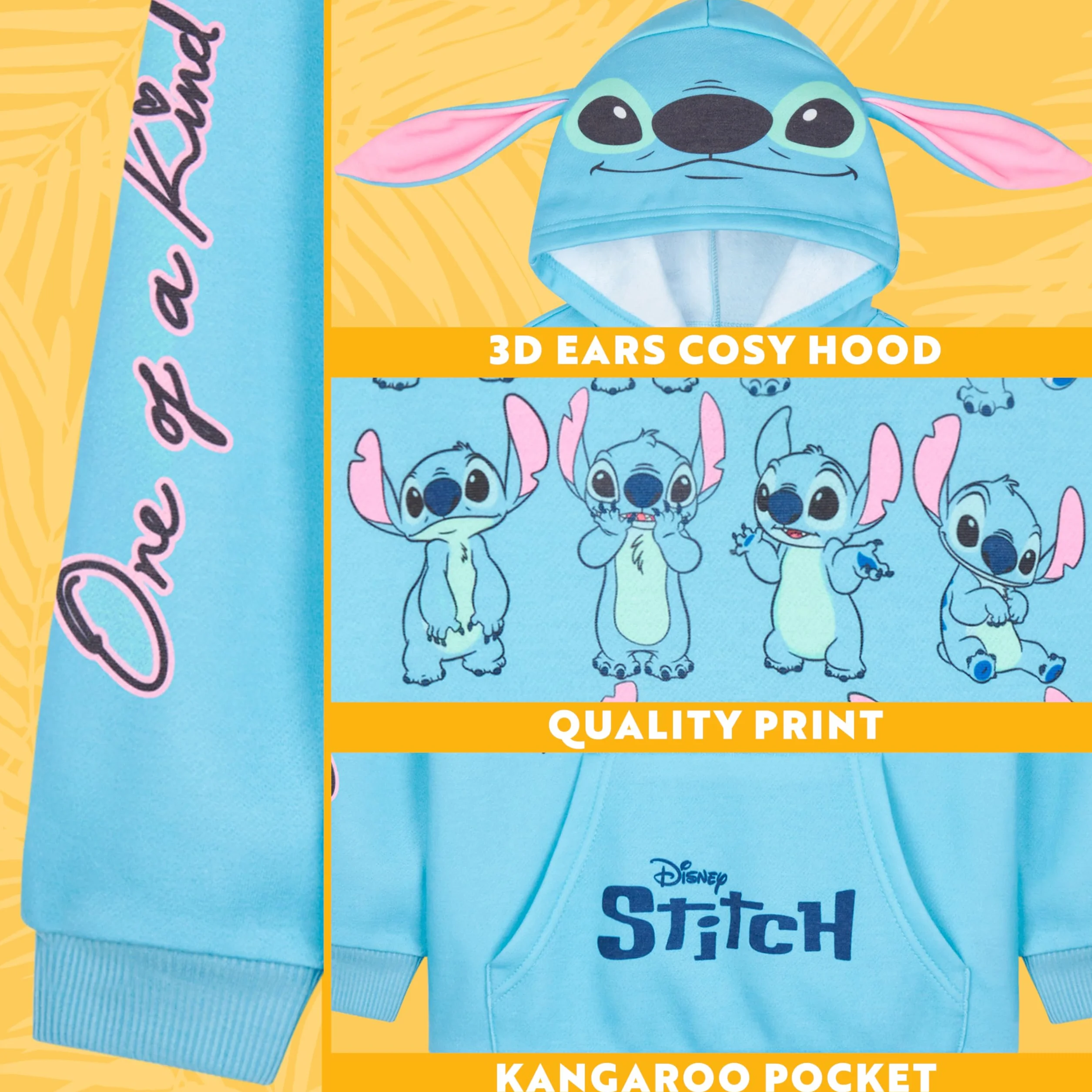 Disney Stitch Sweat Capuche Fille Enfant Ado Officiel Vetement Décontracté