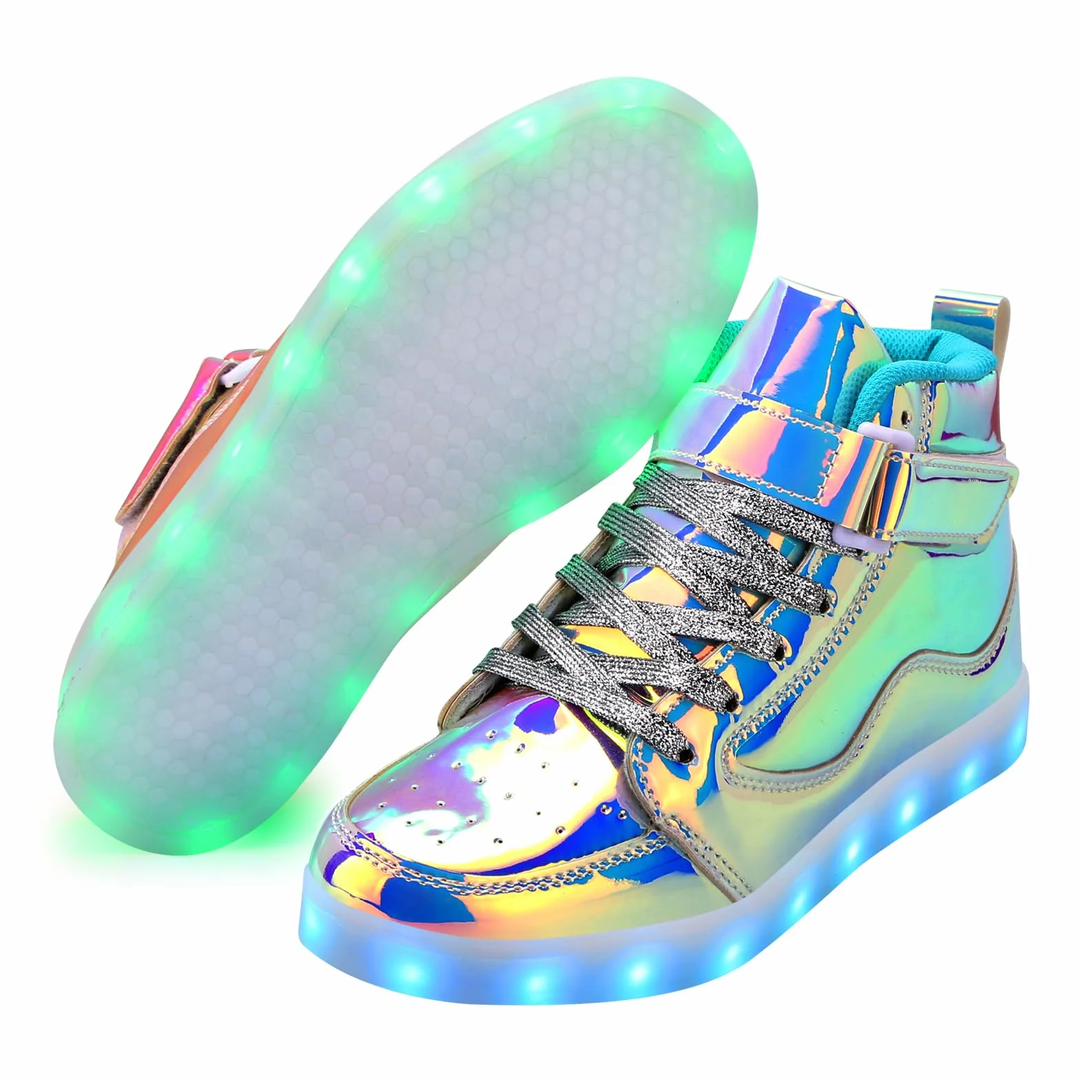 Chaussures lumineuses à LED USB Baskets montantes phosphorescentes homme femme danse fête