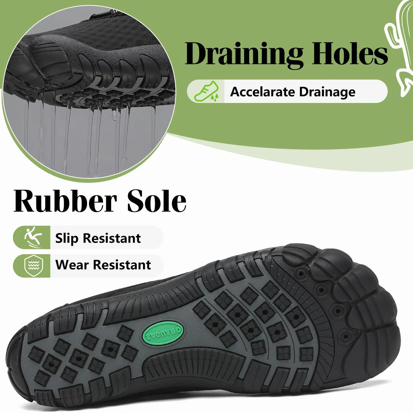 SAGUARO Chaussures d'eau Respirant Séchage Rapide Homme Femme Été