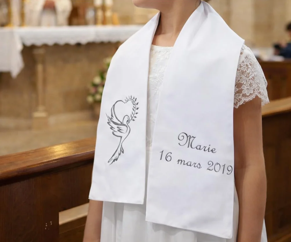 Écharpe de baptême brodée personnalisée 60 modèles