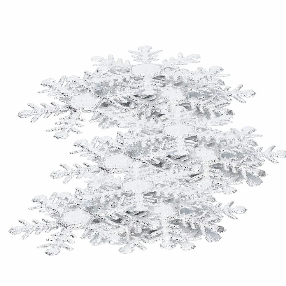 Flocons de Neige Argentés en Tissu Non Tissé pour Décoration de Noël et Mariages d'Hiver