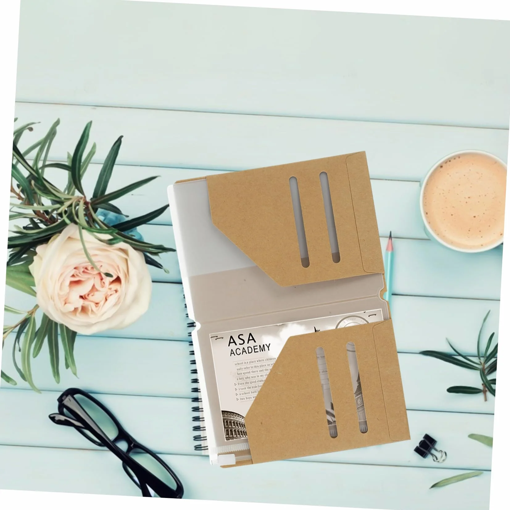 Pochette de Voyage Kraft et PVC Organisateur de Passeport 4 Pièces pour Documents Billets Cartes