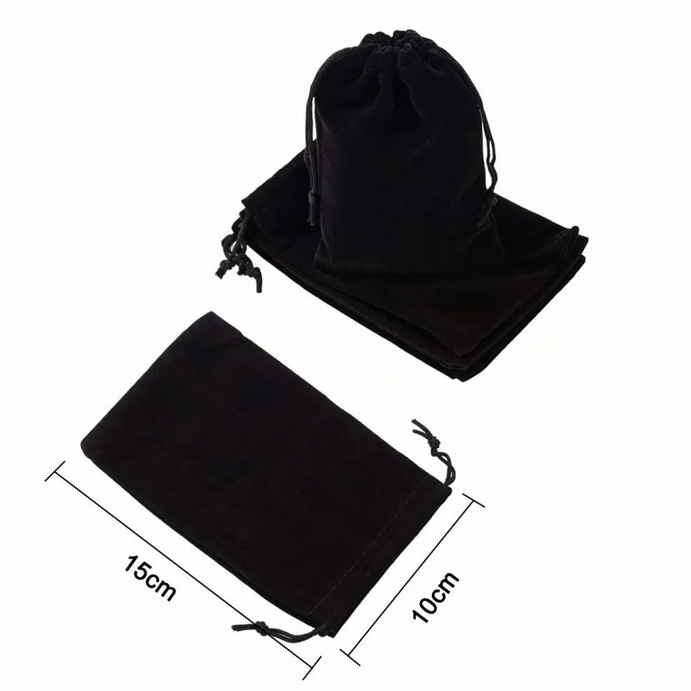 NBEADS Velvet Bags 10x15cm Noir Velvet Pochettes Sacs de Bonbons de Noël Faveur pour Bijoux
