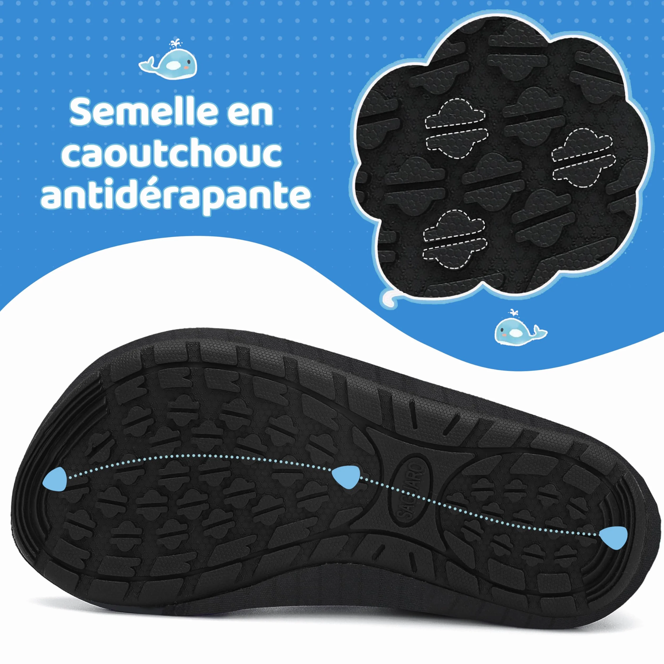 SAGUARO Chaussures d'eau Enfant Pieds Nus Sport Aquatique Barefoot Garçon Fille Taille 20-37 EU