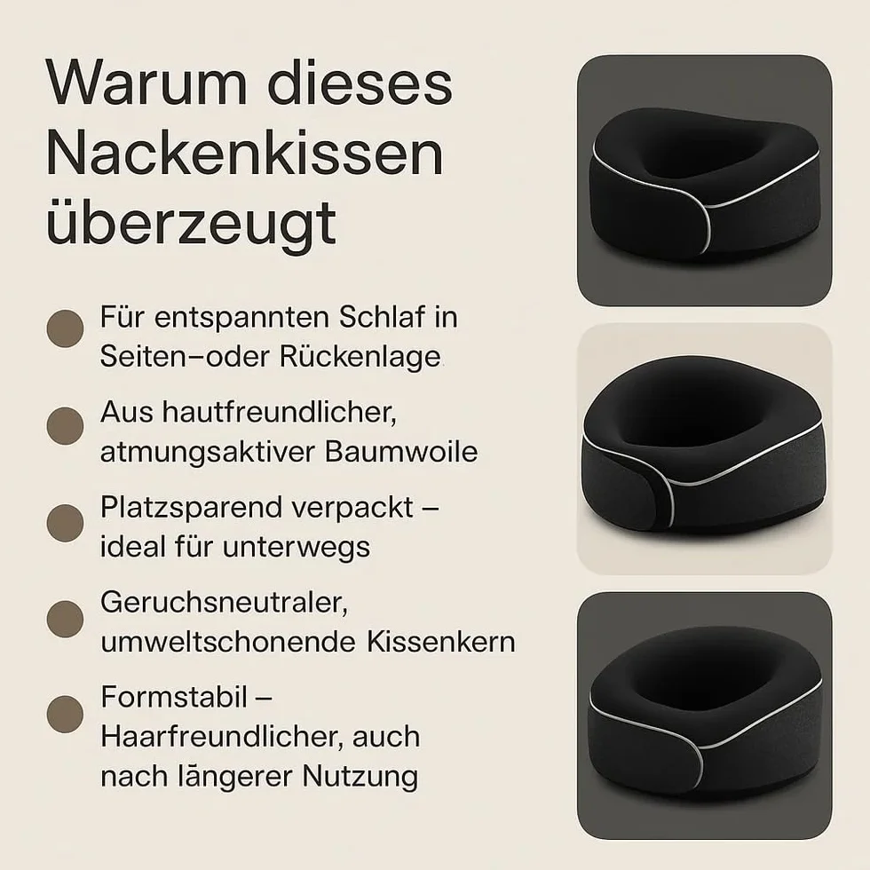 Coussin pour la Nuque après Transplantation Capillaire Voyage Voiture Avion avec Masque de Sommeil et Protection Auditive
