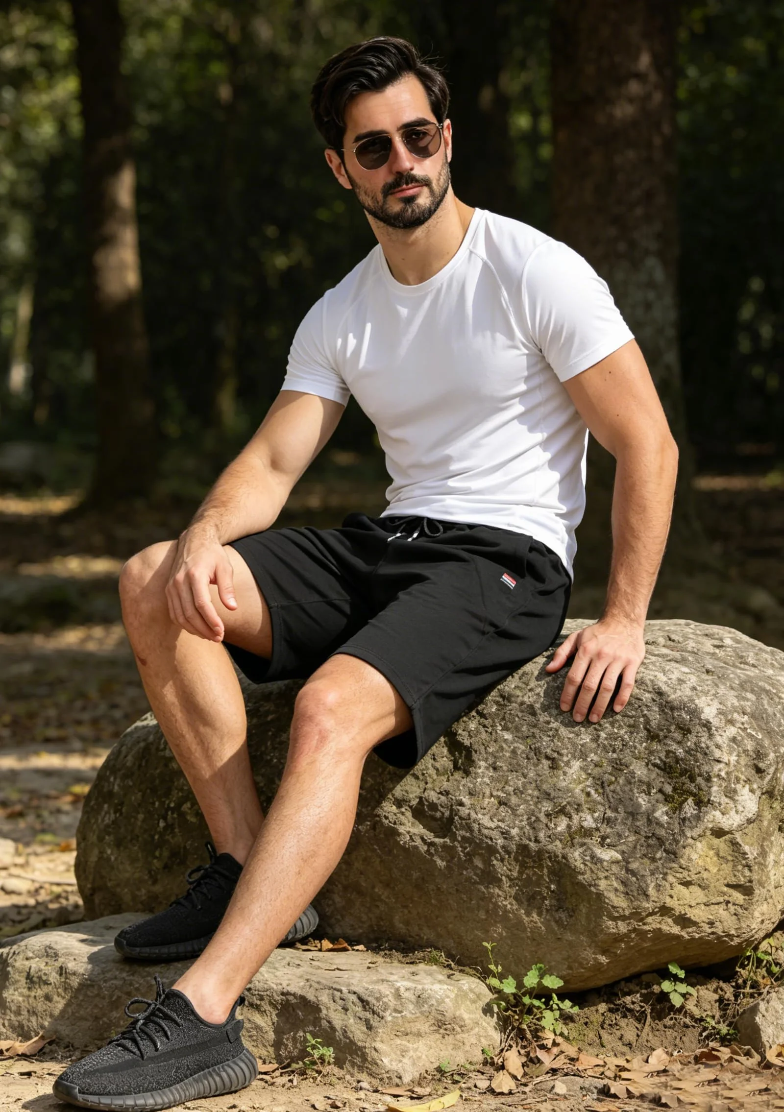 JustSun Short Sport Homme Running Coton avec Poches Zippées