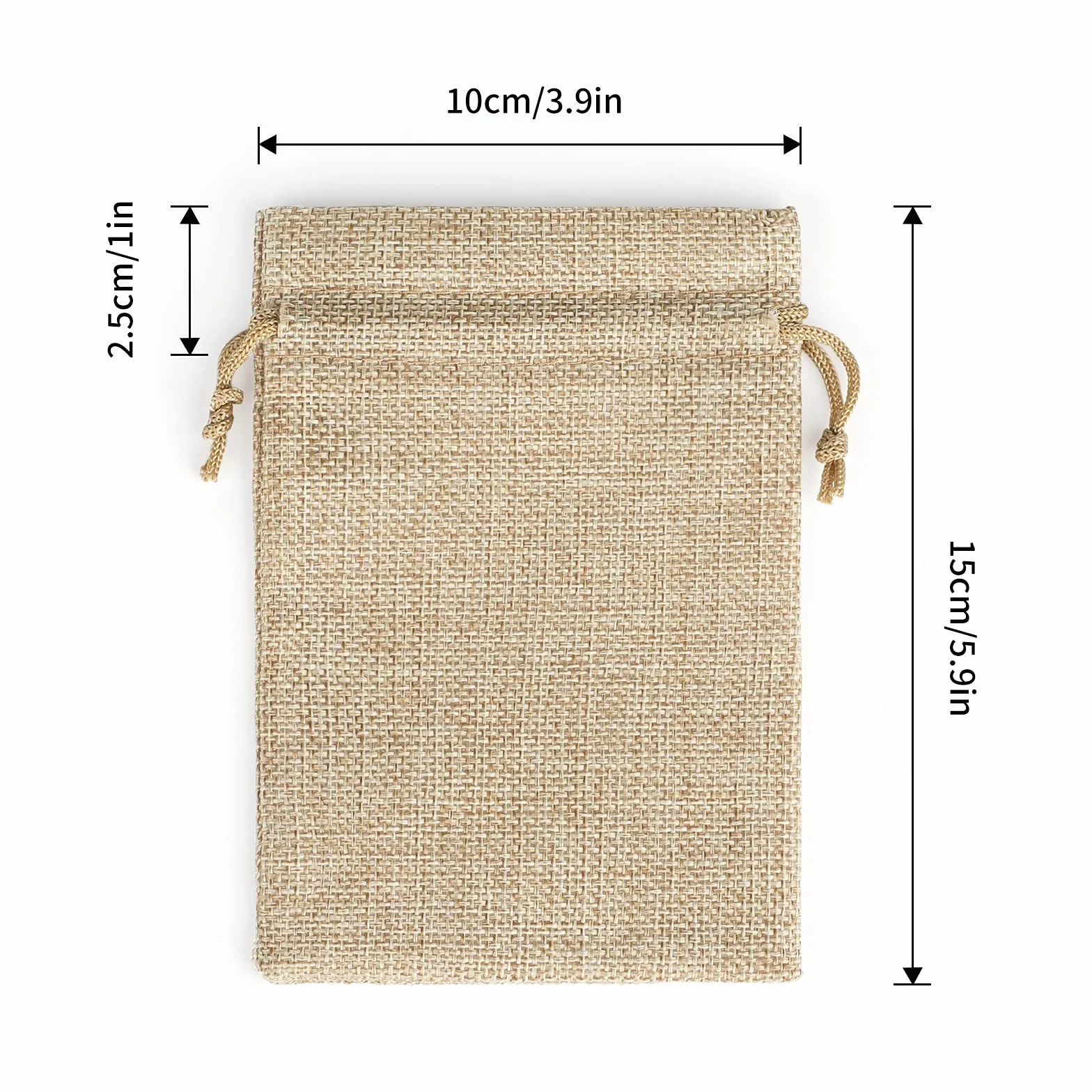 Pochon Jute 10x15cm Sac Toile de Jute avec Cordon Petite Pochette Cadeau pour Bijoux