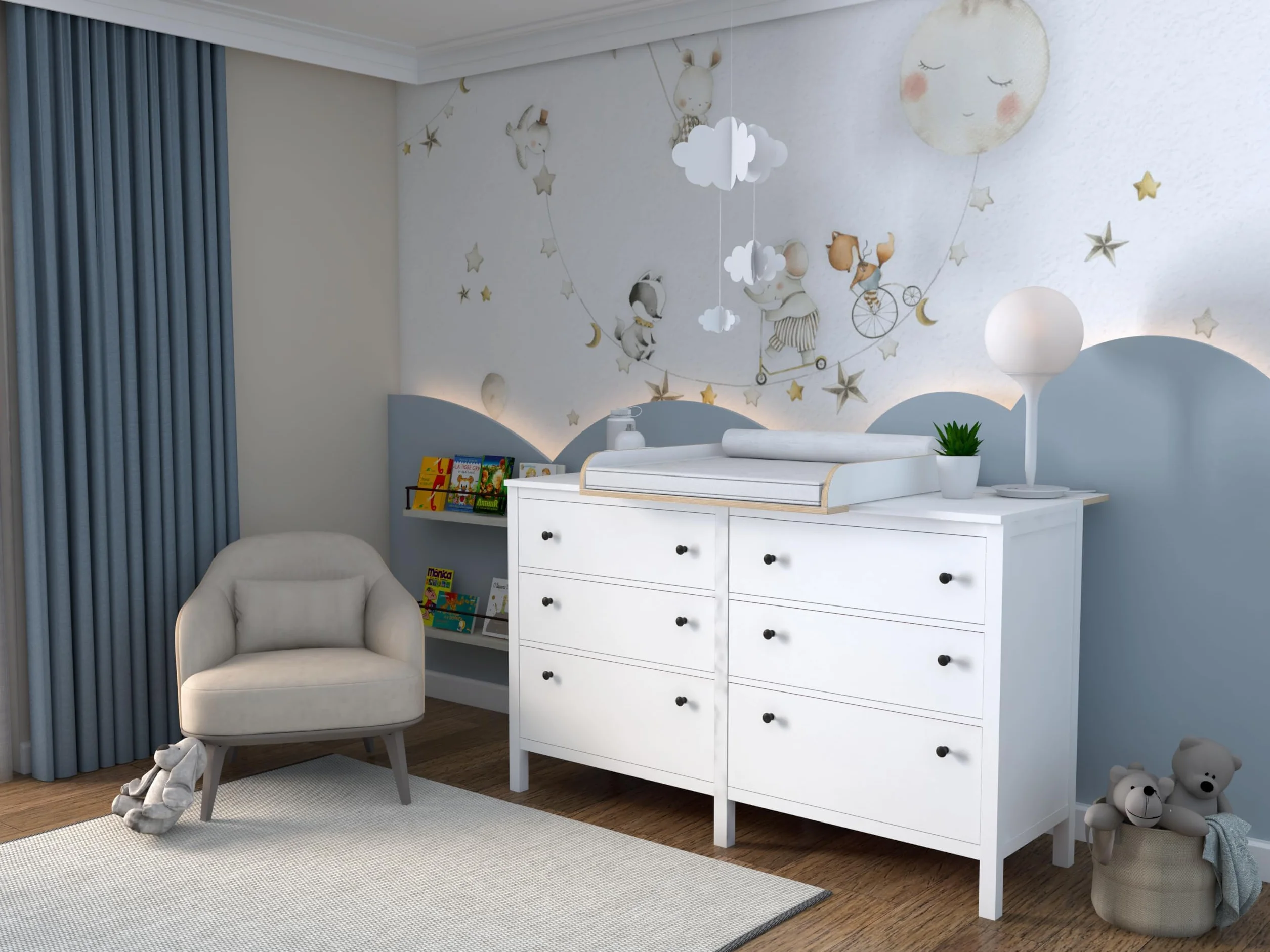 Plan à Langer IKEA Hemnes avec Plateau 50x160 cm Amovible Blanc