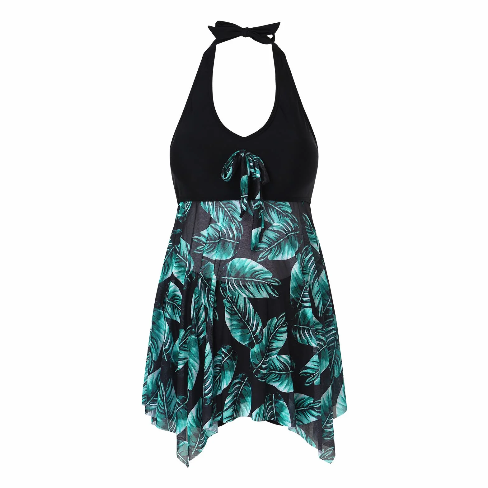 Tankini Maillots de Bain Maternité Shorty Taille Haute Imprimé Floral Tropical col en V Deux Pièces Grande Taille