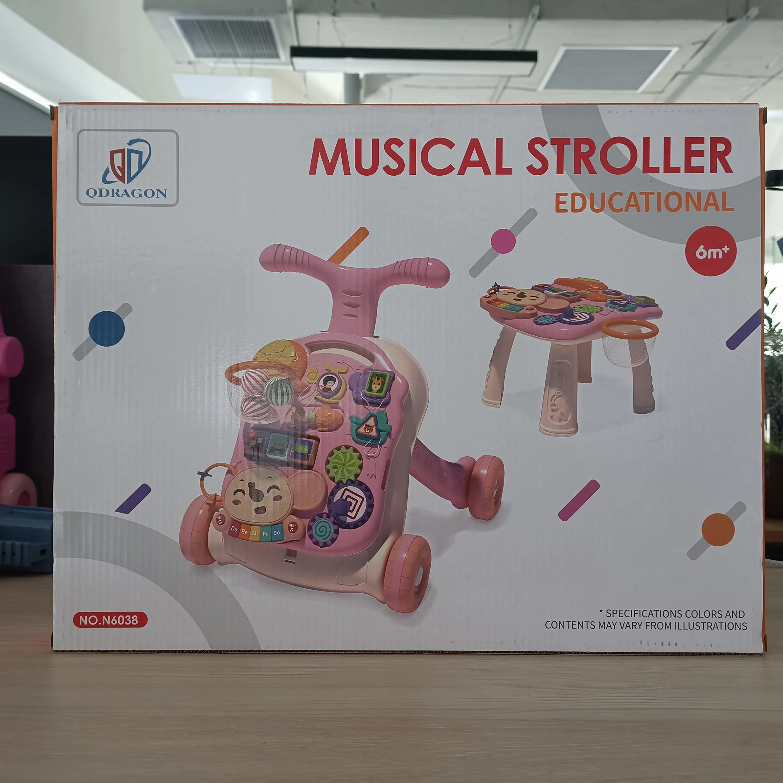 Trotteur Bébé Enfants 3 en 1 Chariot de Marche Détachable avec Vitesse Réglable et Table Activité d'Éveil pour 6-36 Mois