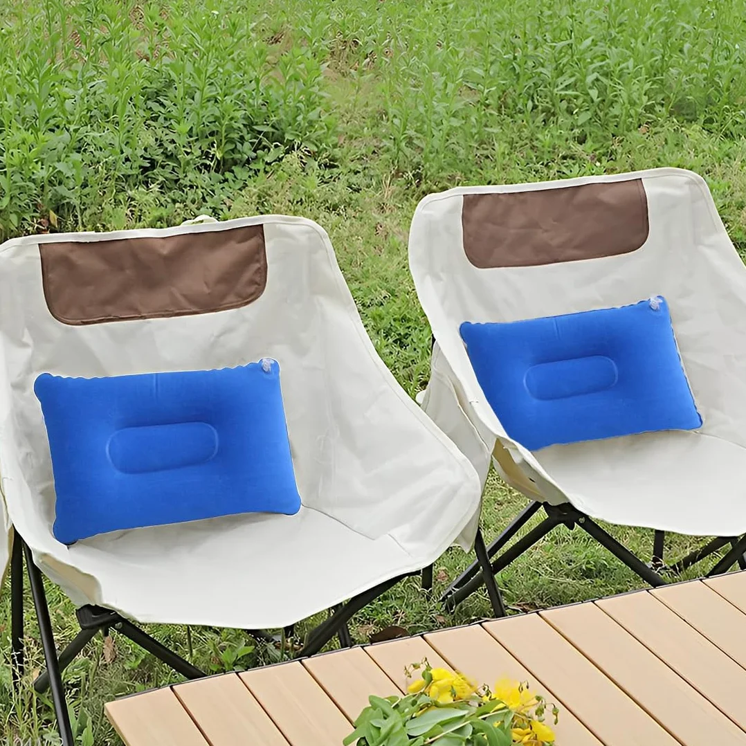 Lot de 2 coussins gonflables 34 x 22 cm bleu voyage camping