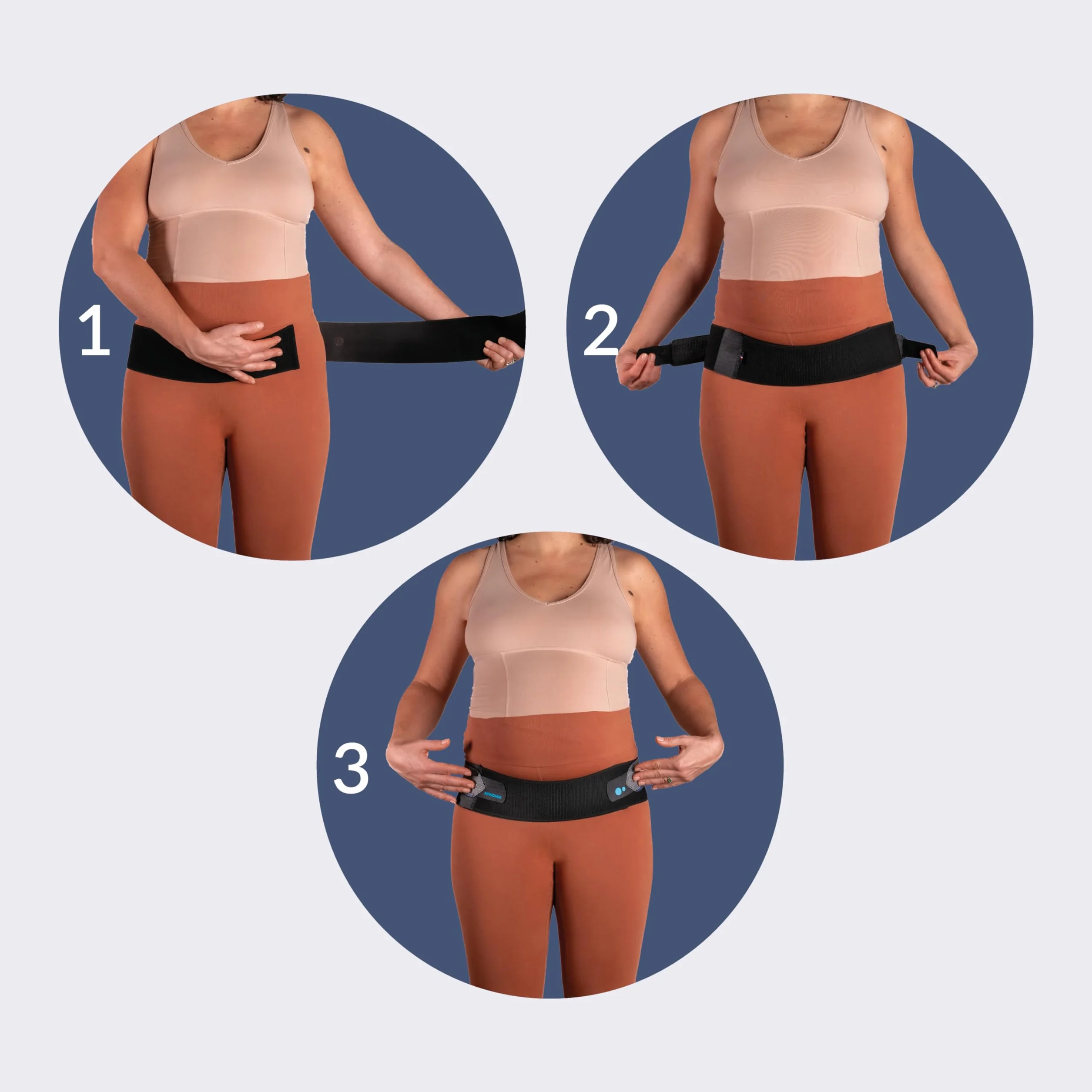 PHYSIOMAT Ceinture Confort Noir Soulage Douleurs Grossesse Post-Partum Sport Hauteur 8cm Tailles 38+