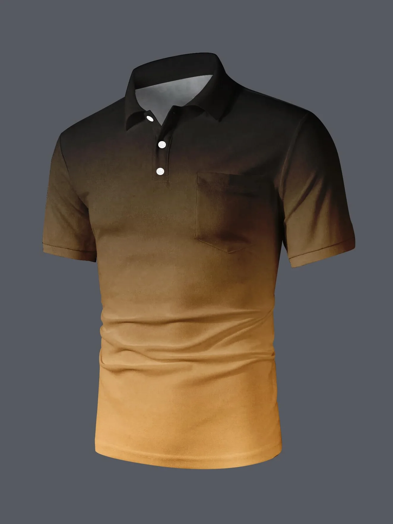 Męska Polo Sport Koszulka Golf Tennis T-Shirt Szybkoschnąca Gradient