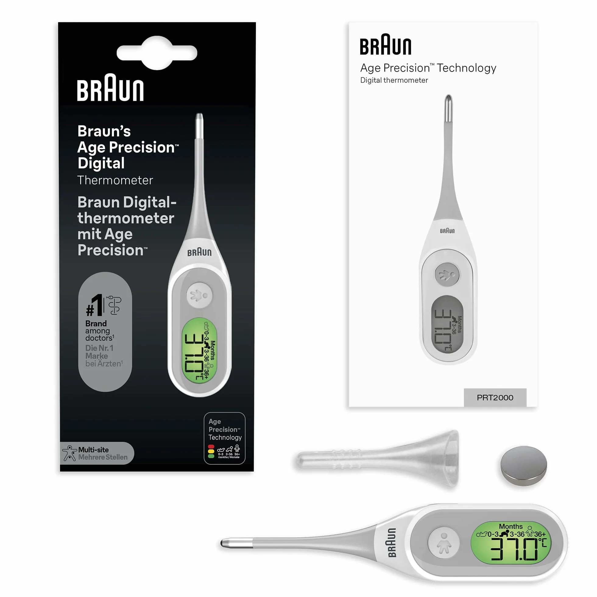 Braun Age Precision Thermomètre numérique PRT2000 pour bébés et nourrissons