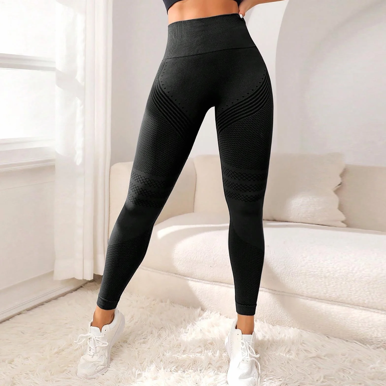 riou Leggings 3D Anti-Cellulite Compression Taille Haute Sans Couture Pantalon Sport Fitness Yoga